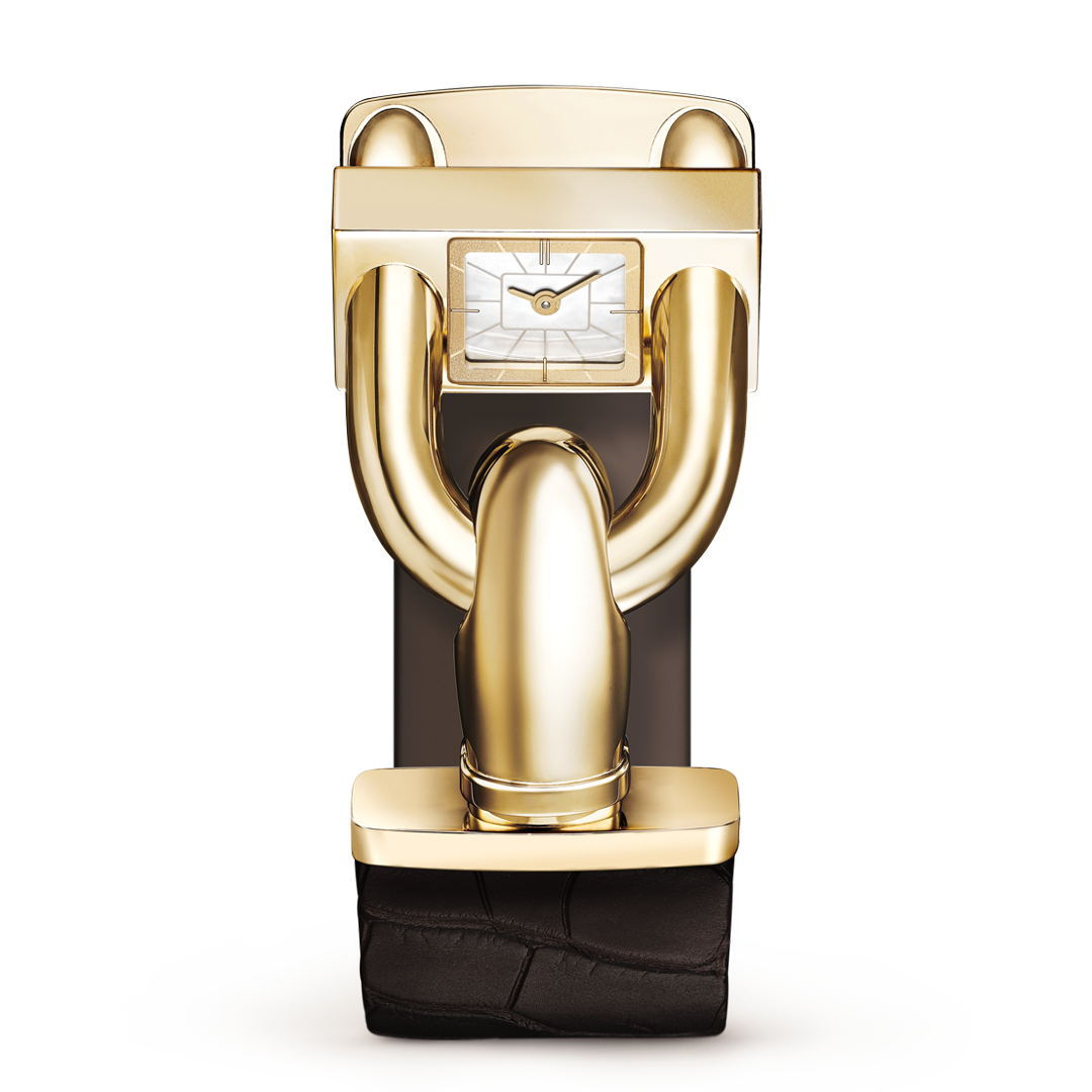 Cadenas watch, 18K yellow gold, mother-of-pearl, quartz movement. Cadenas collection, Van Cleef & Arpels.