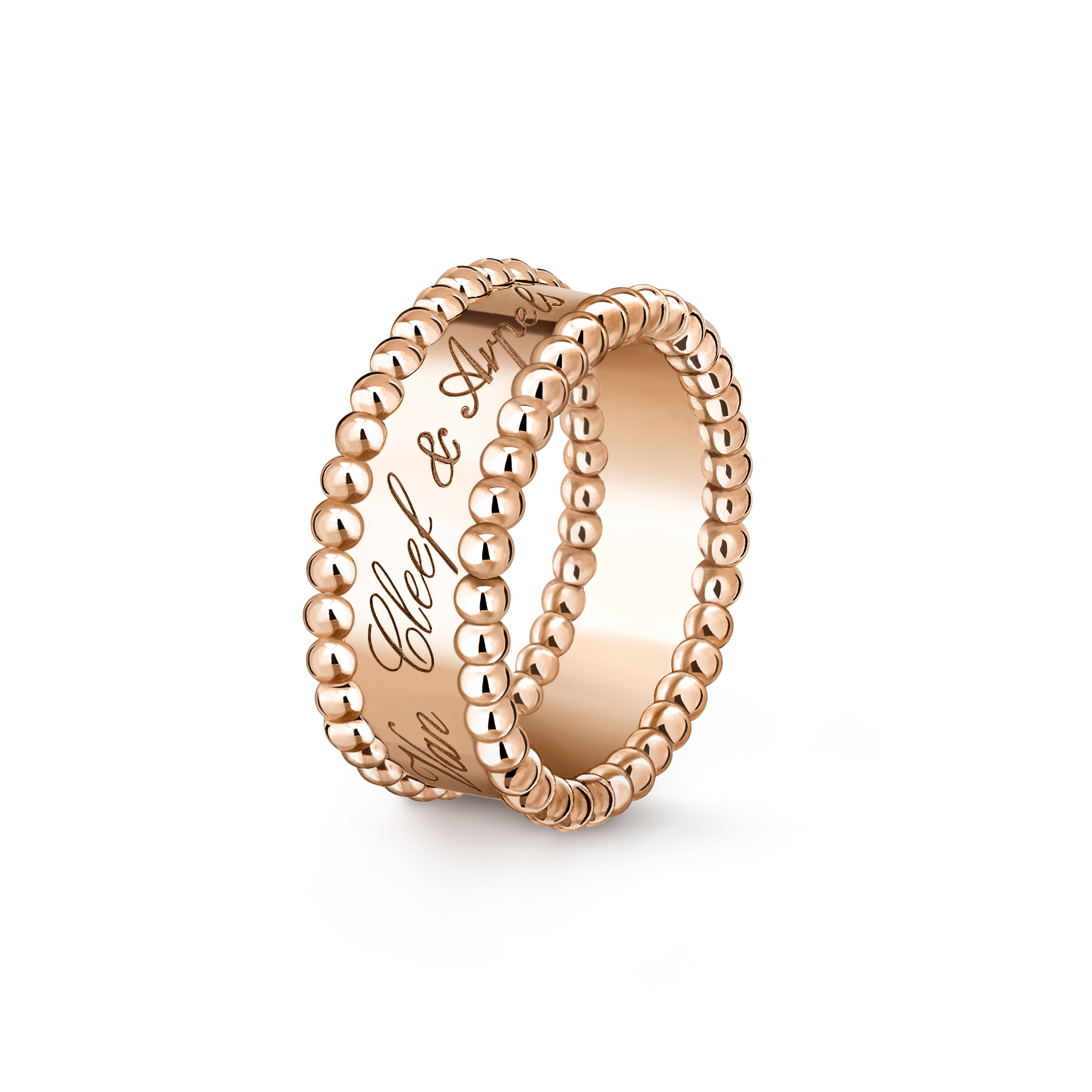 ペルレ シニアチュール リング、18K ローズゴールド。ペルレ コレクション、ヴァン クリーフ＆アーペル。