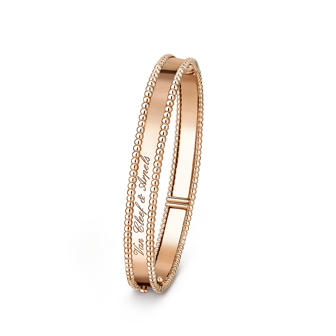 ペルレ シニアチュール ブレスレット、18K ローズゴールド。ペルレ コレクション、ヴァン クリーフ＆アーペル。