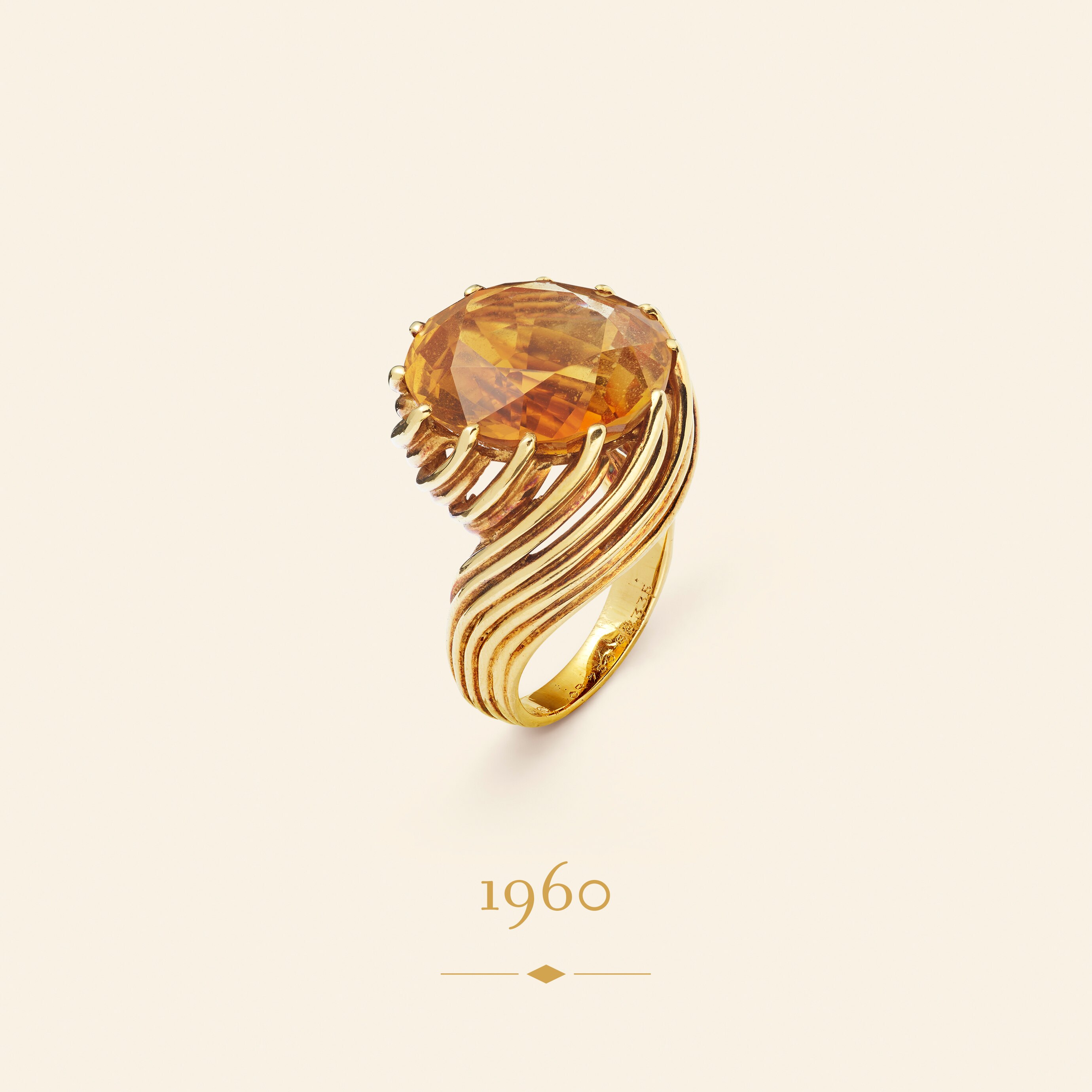 Whirl ring, 1960. Yellow gold, citrine. Van Cleef & Arpels Collection