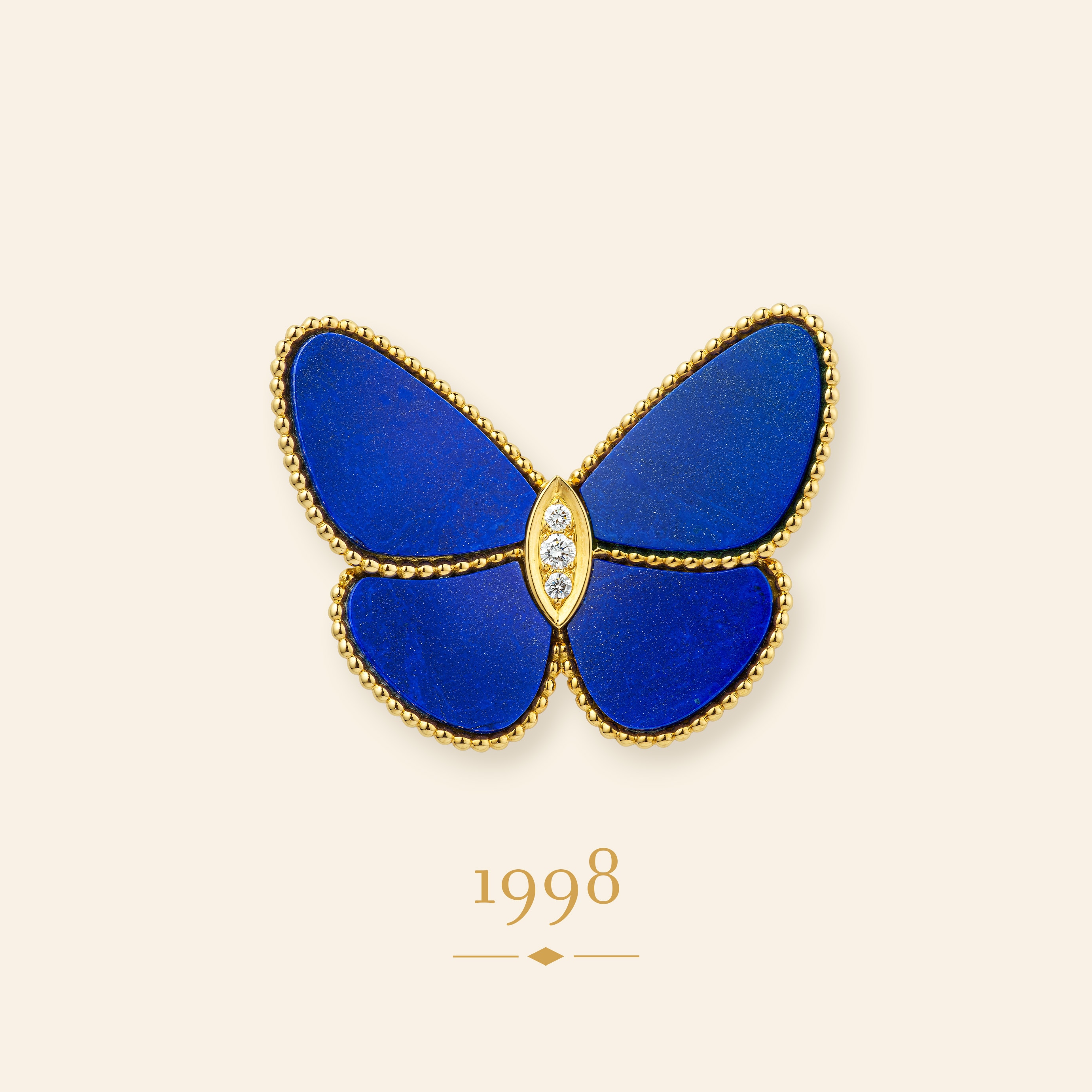 'Twilight clip, 1998 Yellow gold, white gold, lapis lazuli, diamonds Van Cleef & Arpels Collection