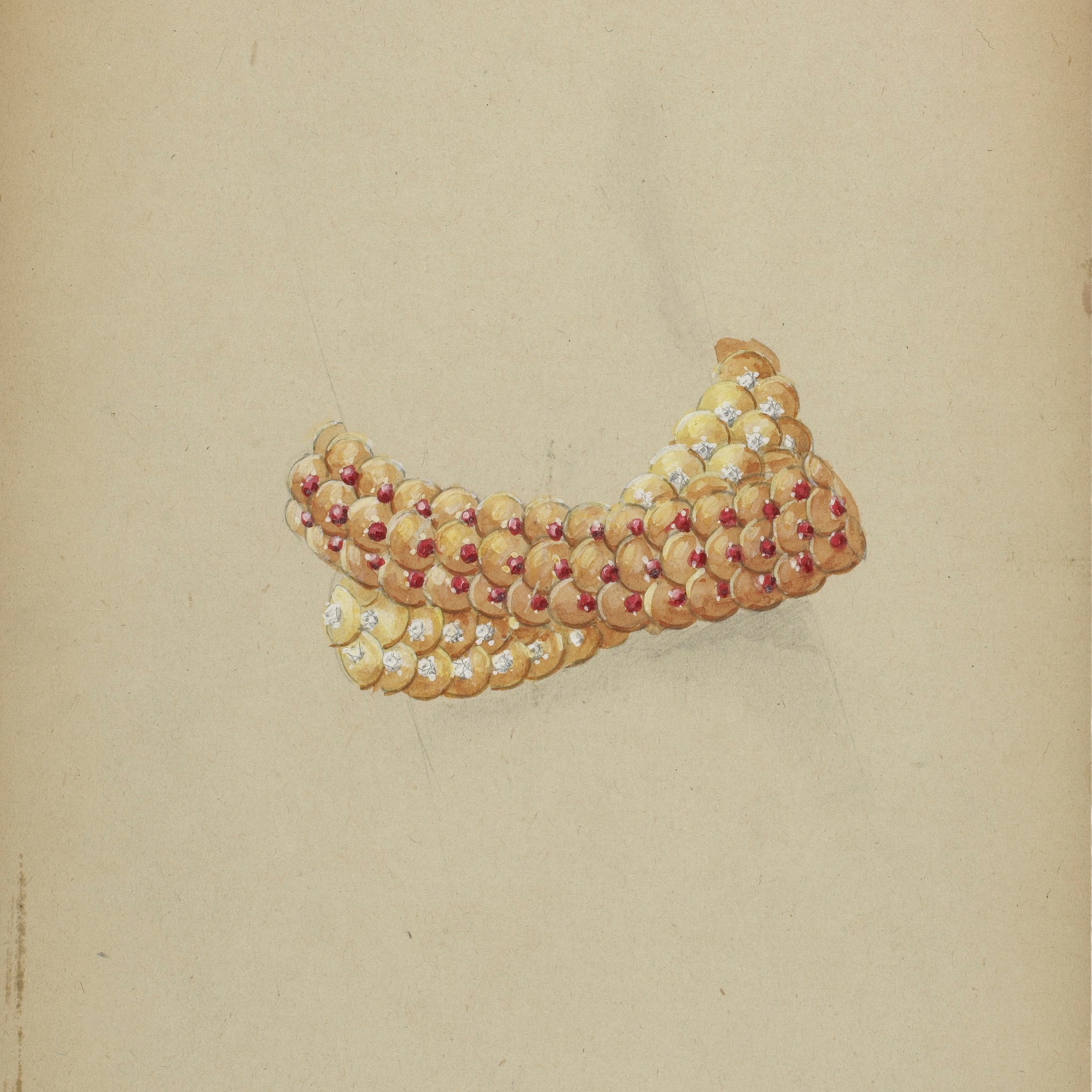 Sequins bracelet workshop card, 1954. Van Cleef and Arpels Archives