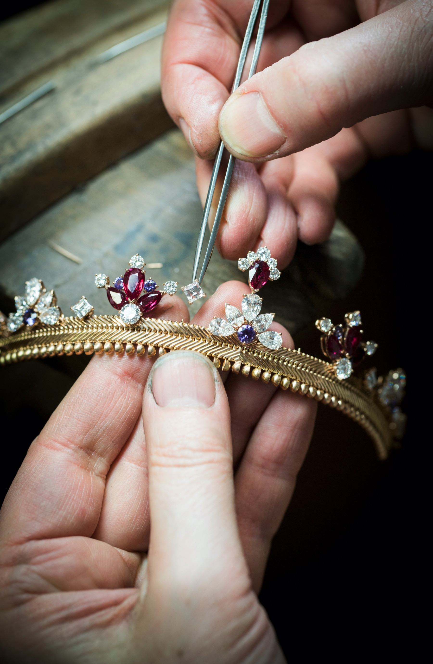 DIAMOND AND PINK SAPPHIRE 'ZIPPER' NECKLACE, VAN CLEEF & ARPELS