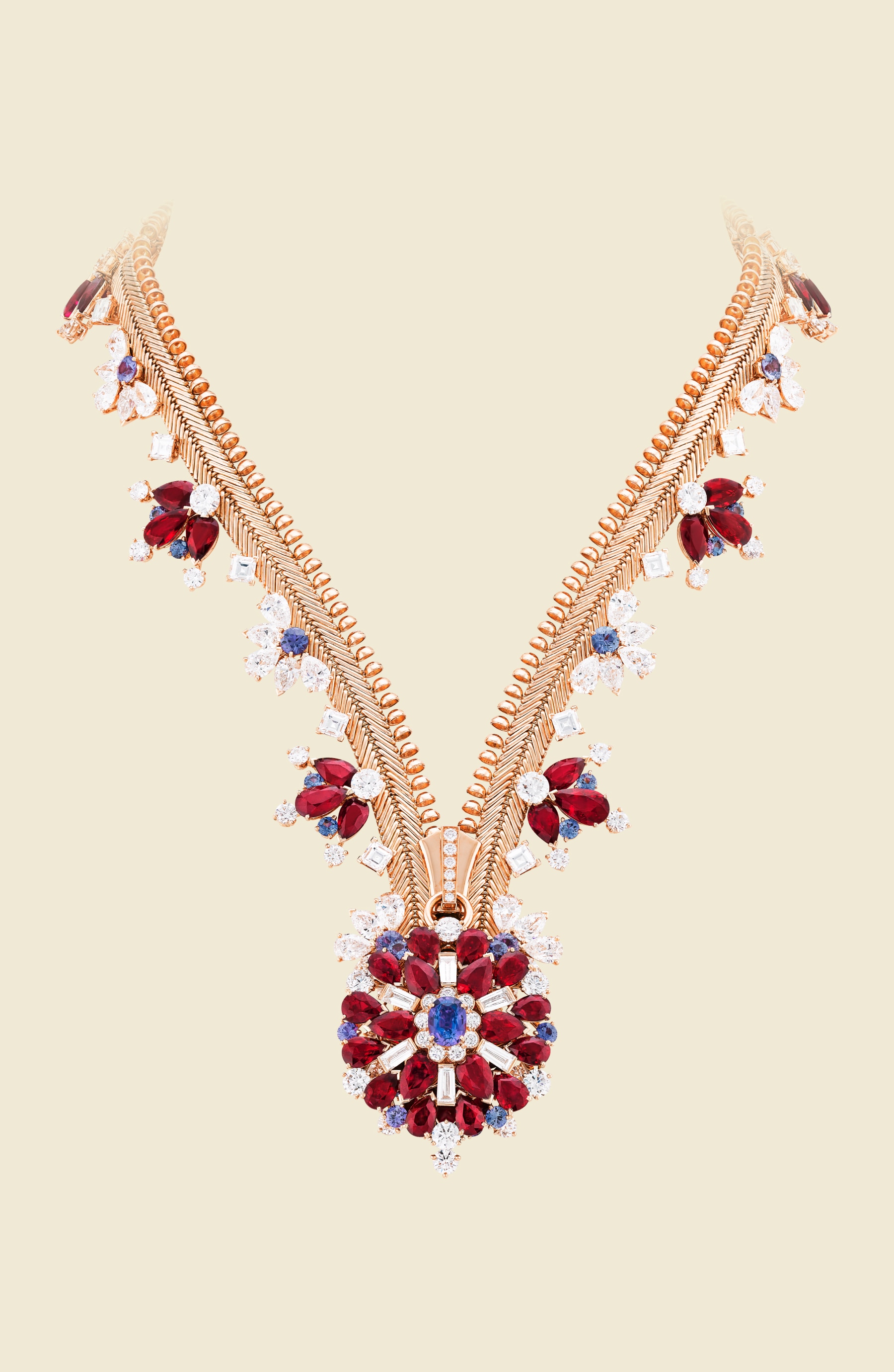 VAN CLEEF & ARPELS Diamond Zip Necklace & Earrings