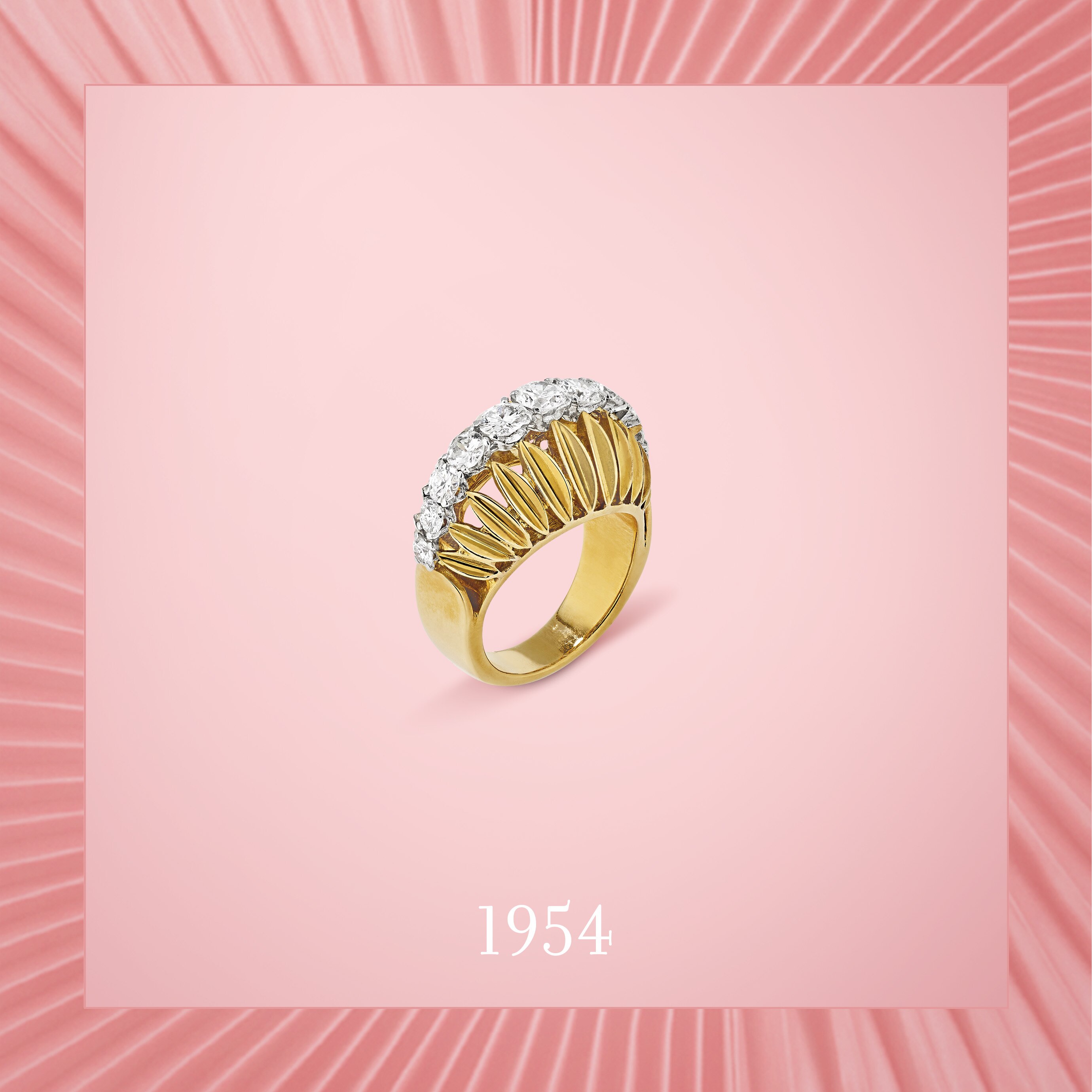 Chantilly ring, 1954. Platinum, 18K yellow gold, diamonds. Van Cleef & Arpels Collection.