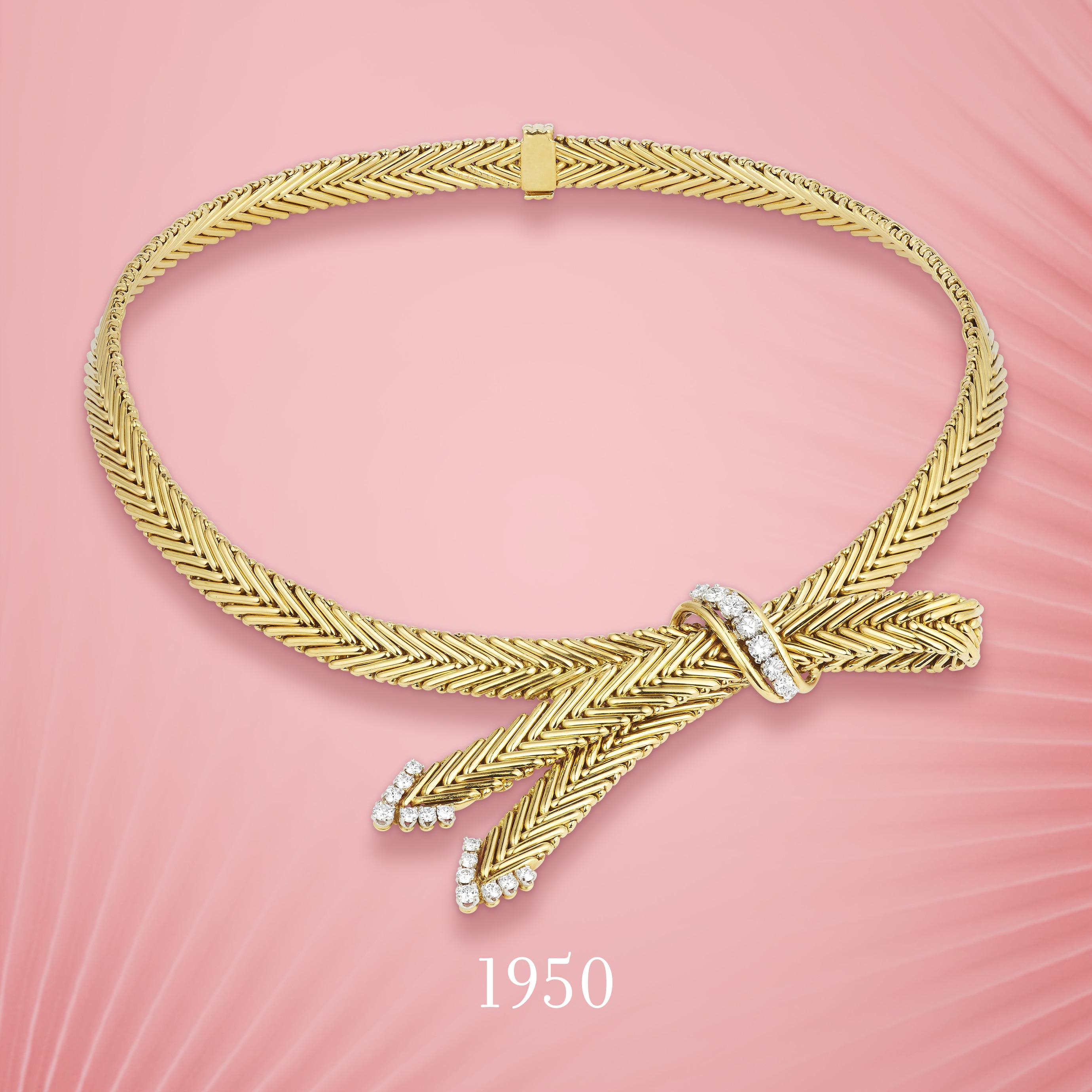 Necklace, circa 1950. 18K yellow gold, diamonds. Van Cleef & Arpels Collection.