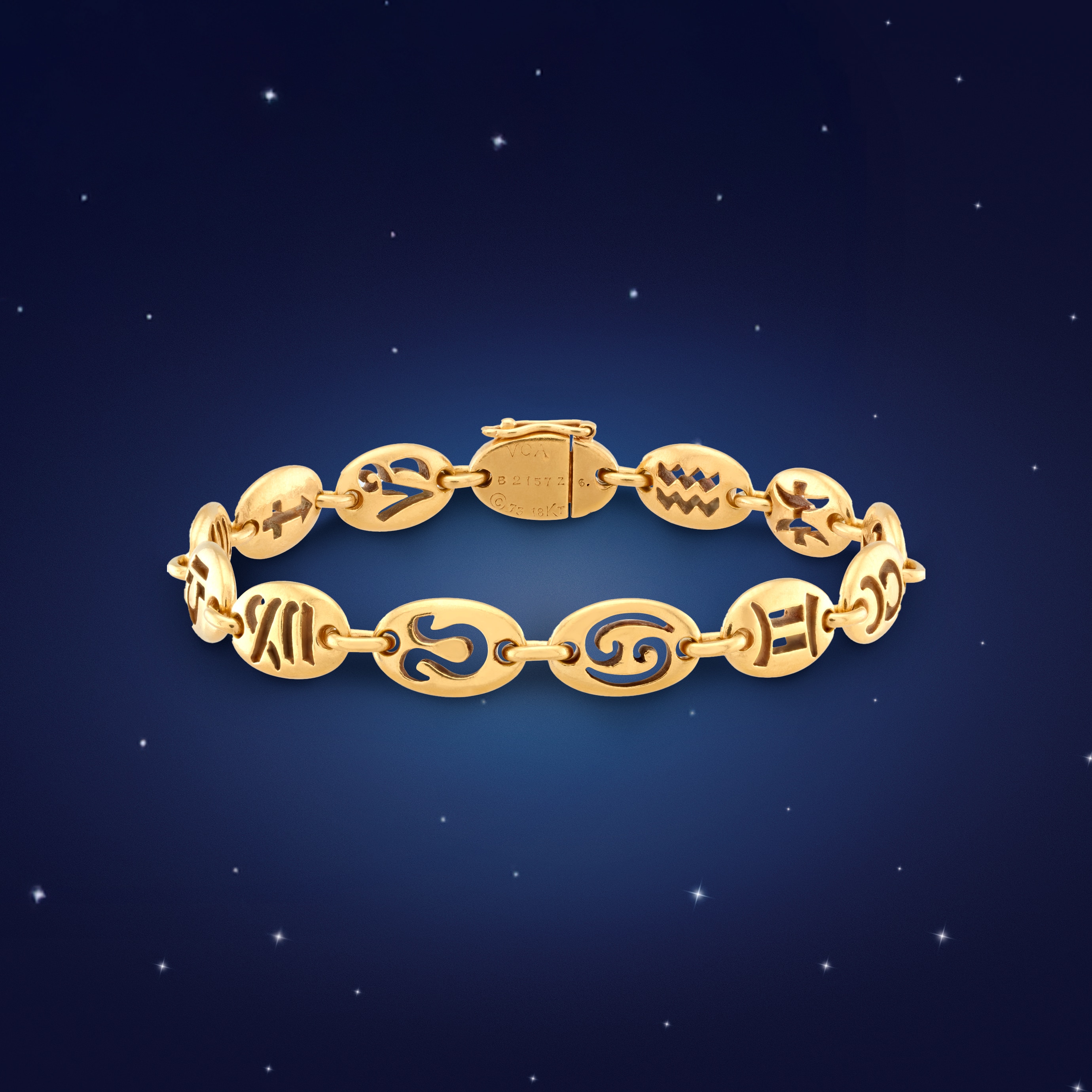 Zodiac bracelet, 1973, yellow gold. Van Cleef & Arpels Collection
