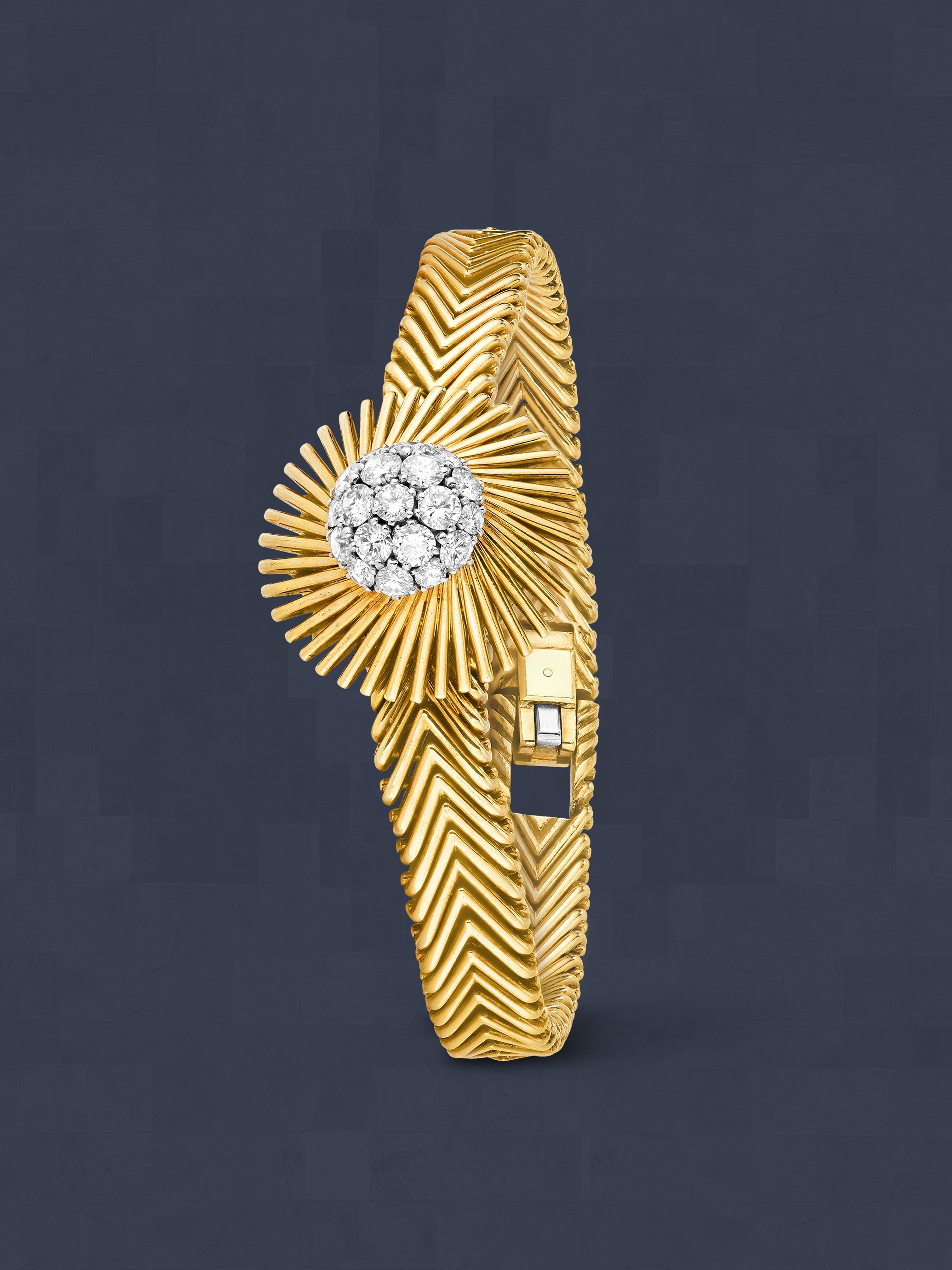 Secret Watch Météore, 1959. Gelbgold, Platin, Diamanten. Sammlung Van Cleef & Arpels.