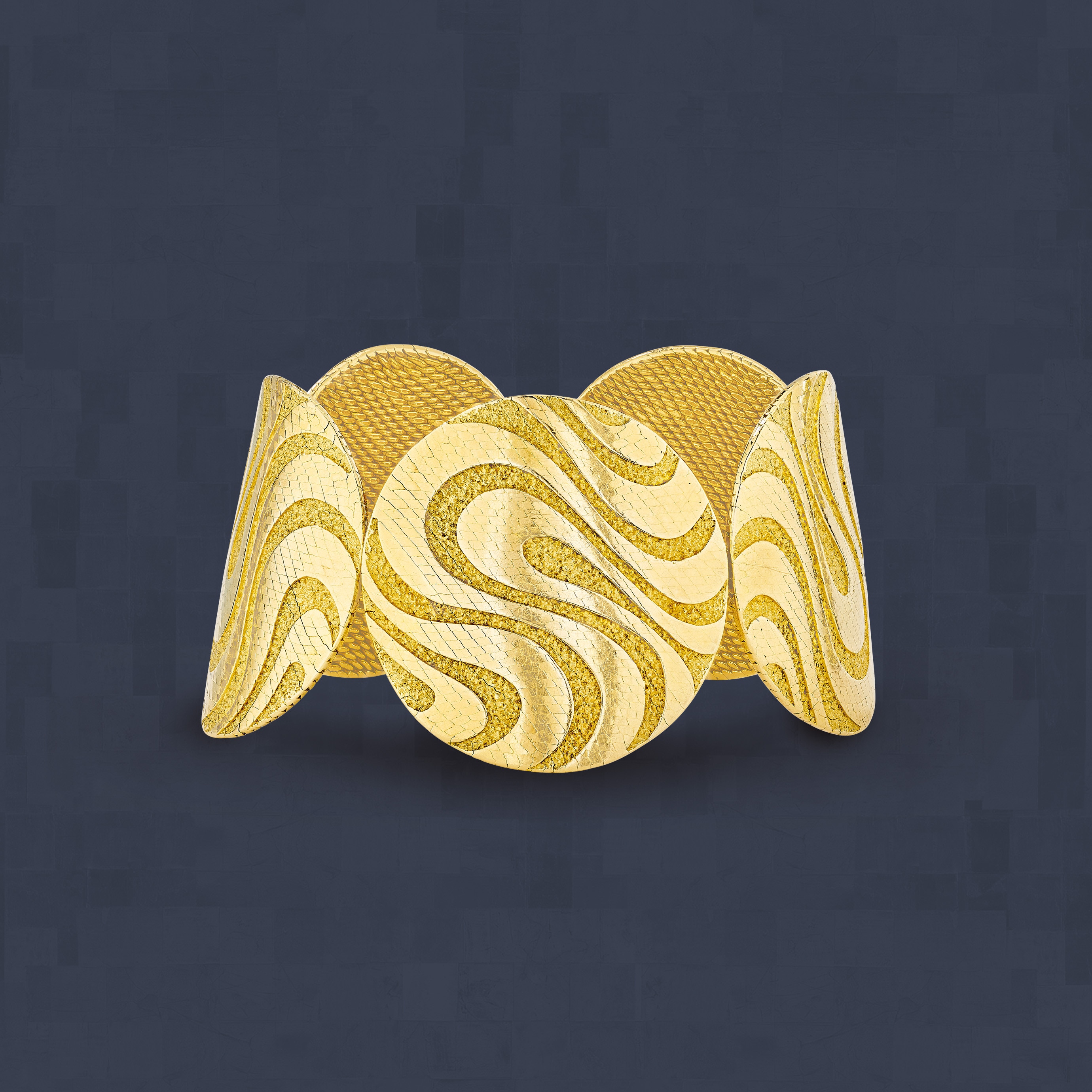 Armband Op Art, 1970. Gelbgold. Sammlung Van Cleef & Arpels.