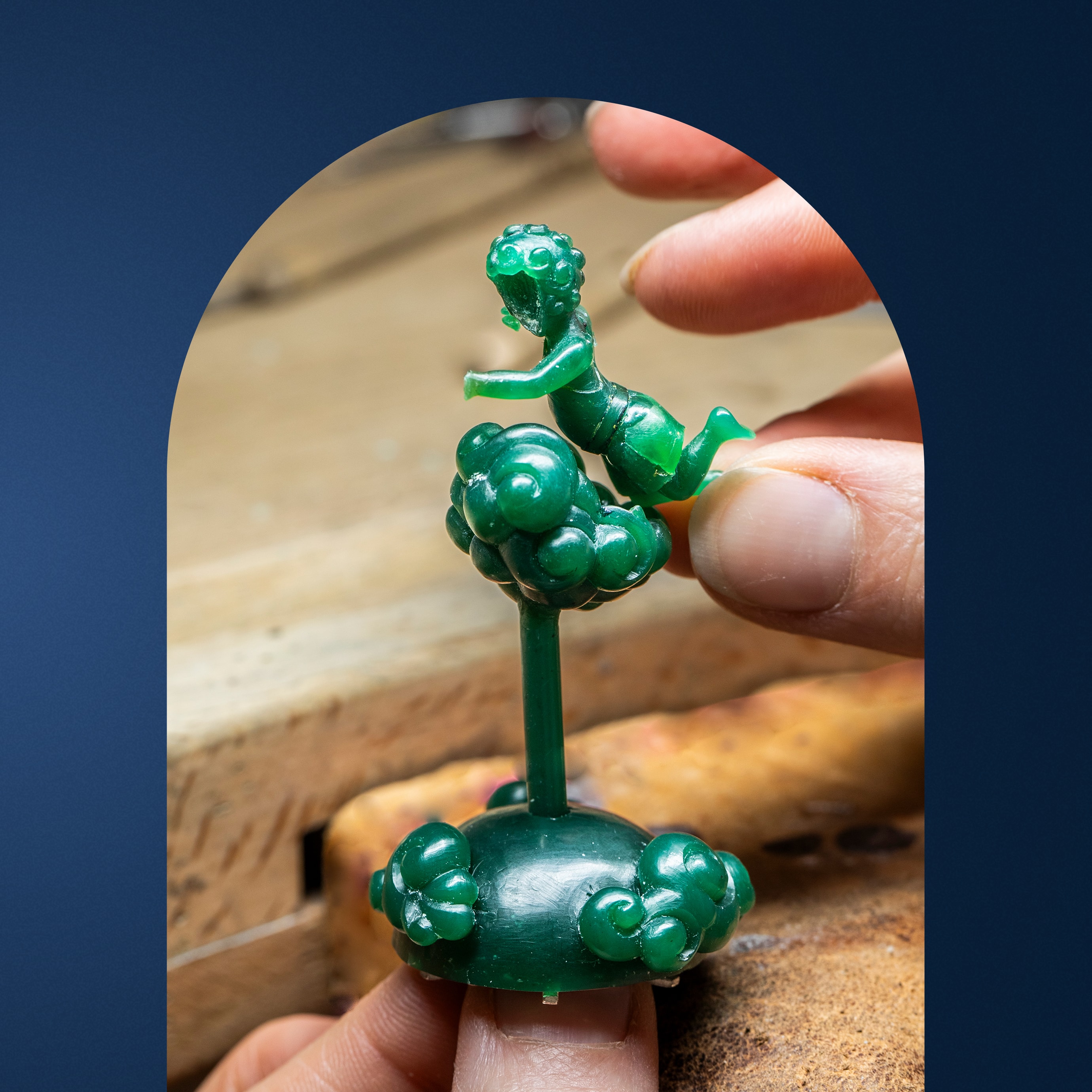 Setting Cupid on the cloud in wax, Van Cleef & Arpels.