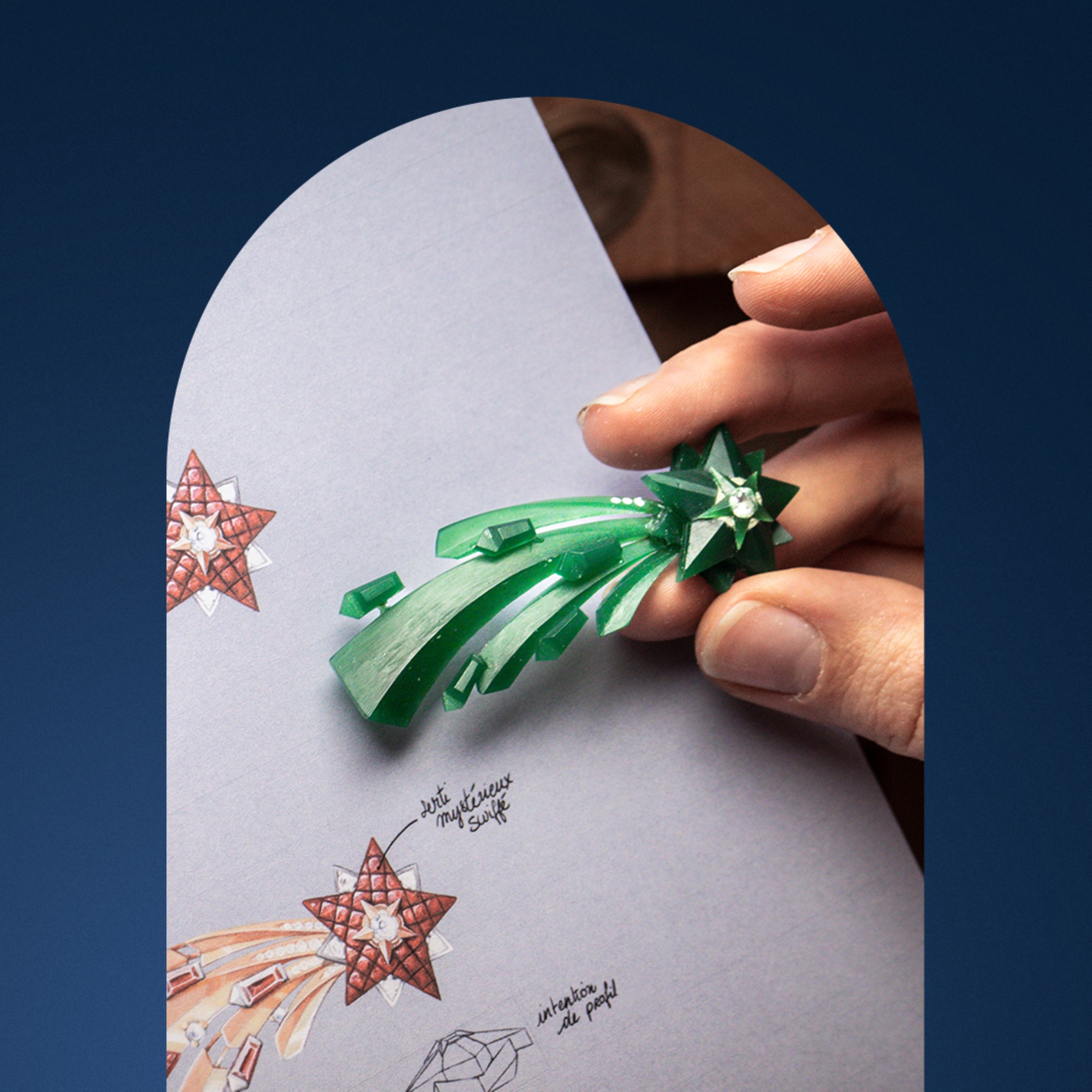 Control de la cera contra el dibujo, Van Cleef & Arpels.