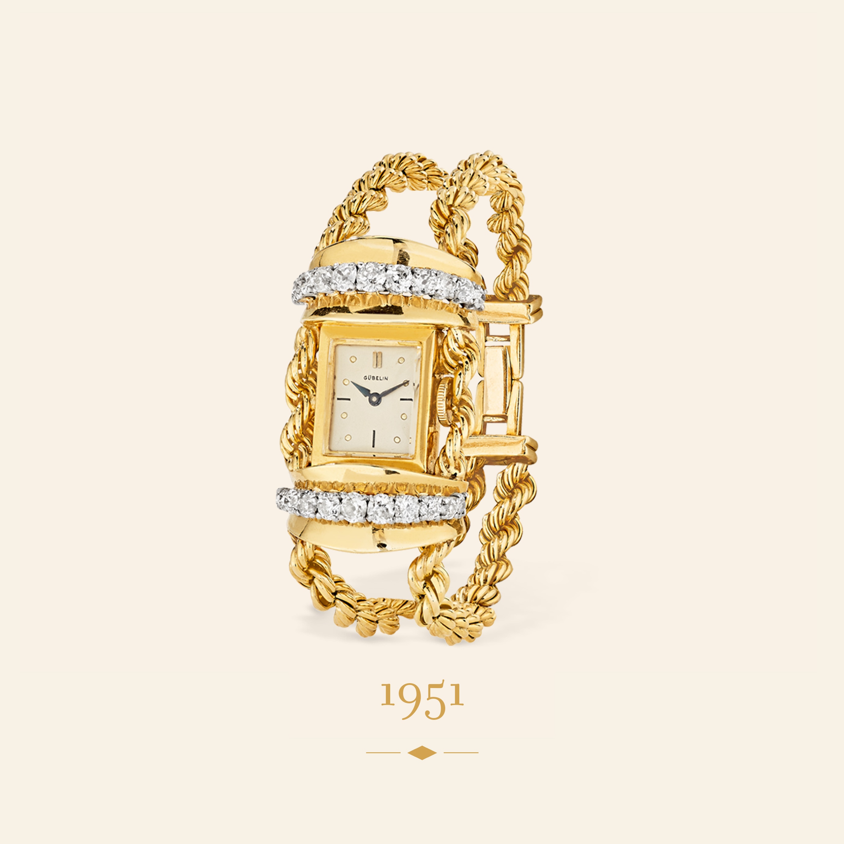 Wristwatch, 1951. 18K yellow gold, diamonds.Van Cleef & Arpels Collection. Van Cleef & Arpels.