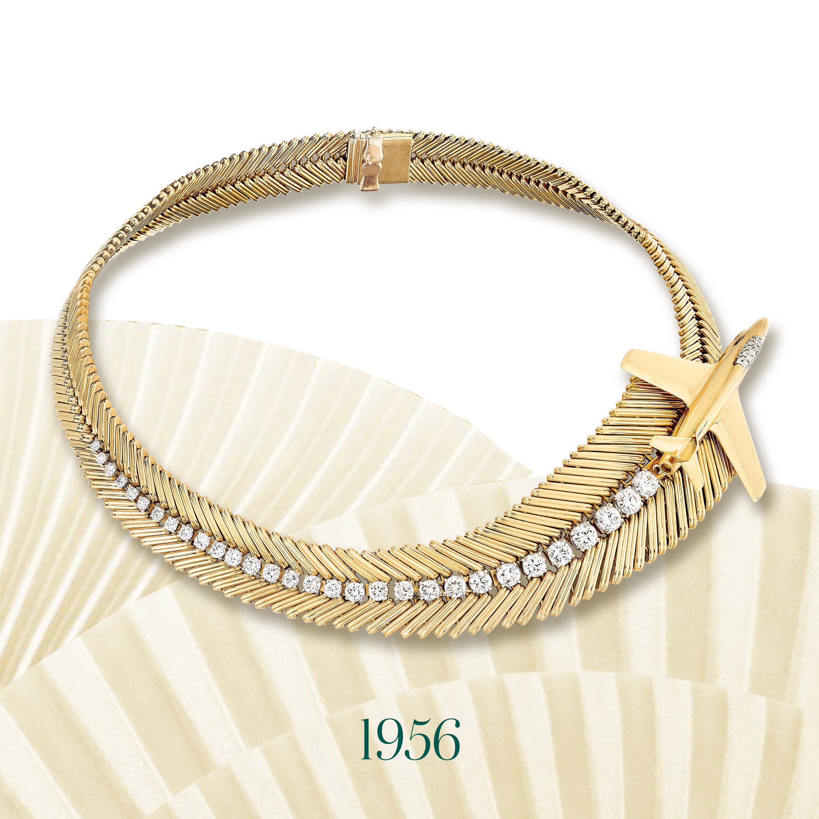 Collier Avion "Mystère IV", 1956. Platine, or jaune, diamants. Collection Van Cleef & Arpels.