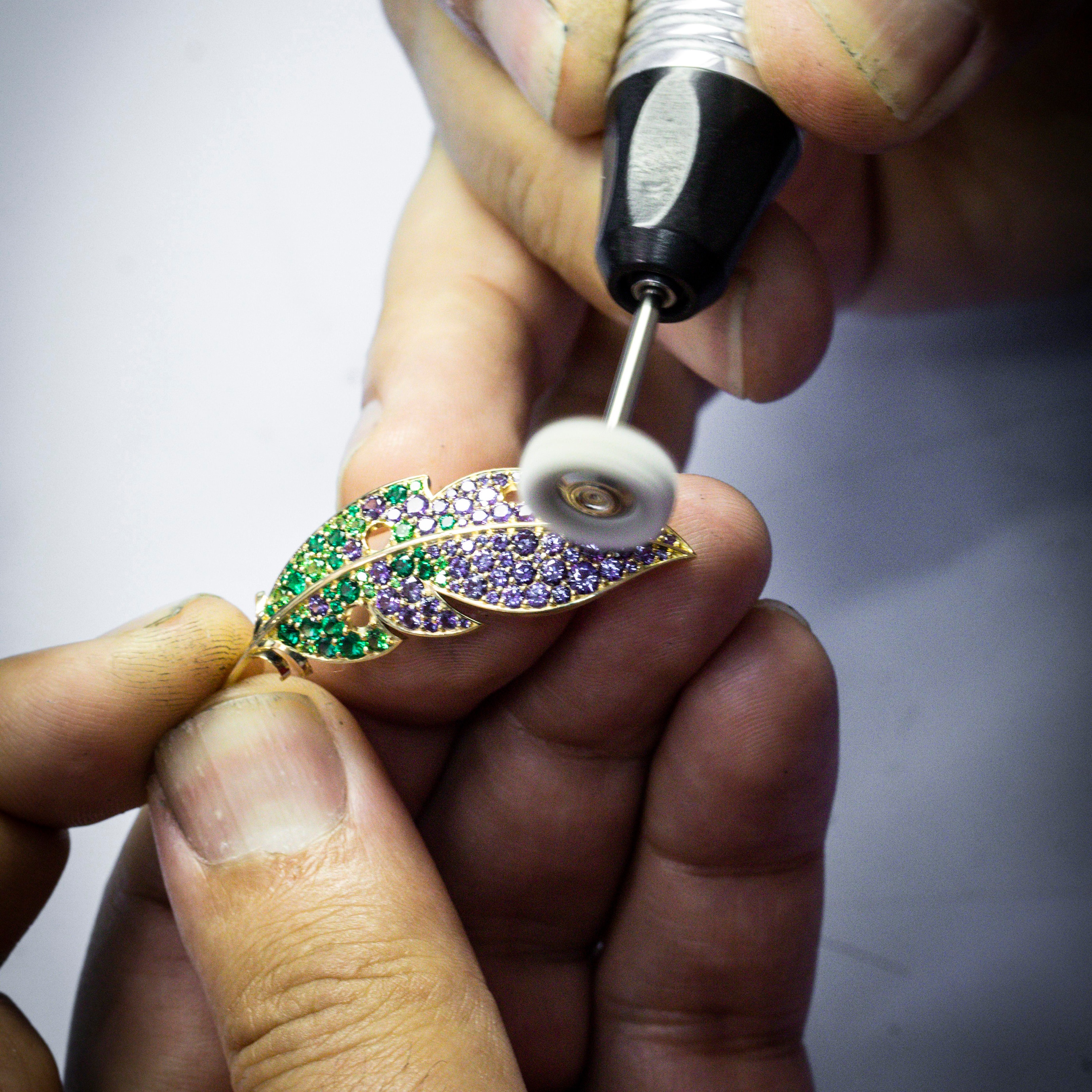 Work of the feather decoration of the Fontaine aux Oiseaux, Extraordinary Object, Van Cleef & Arpels