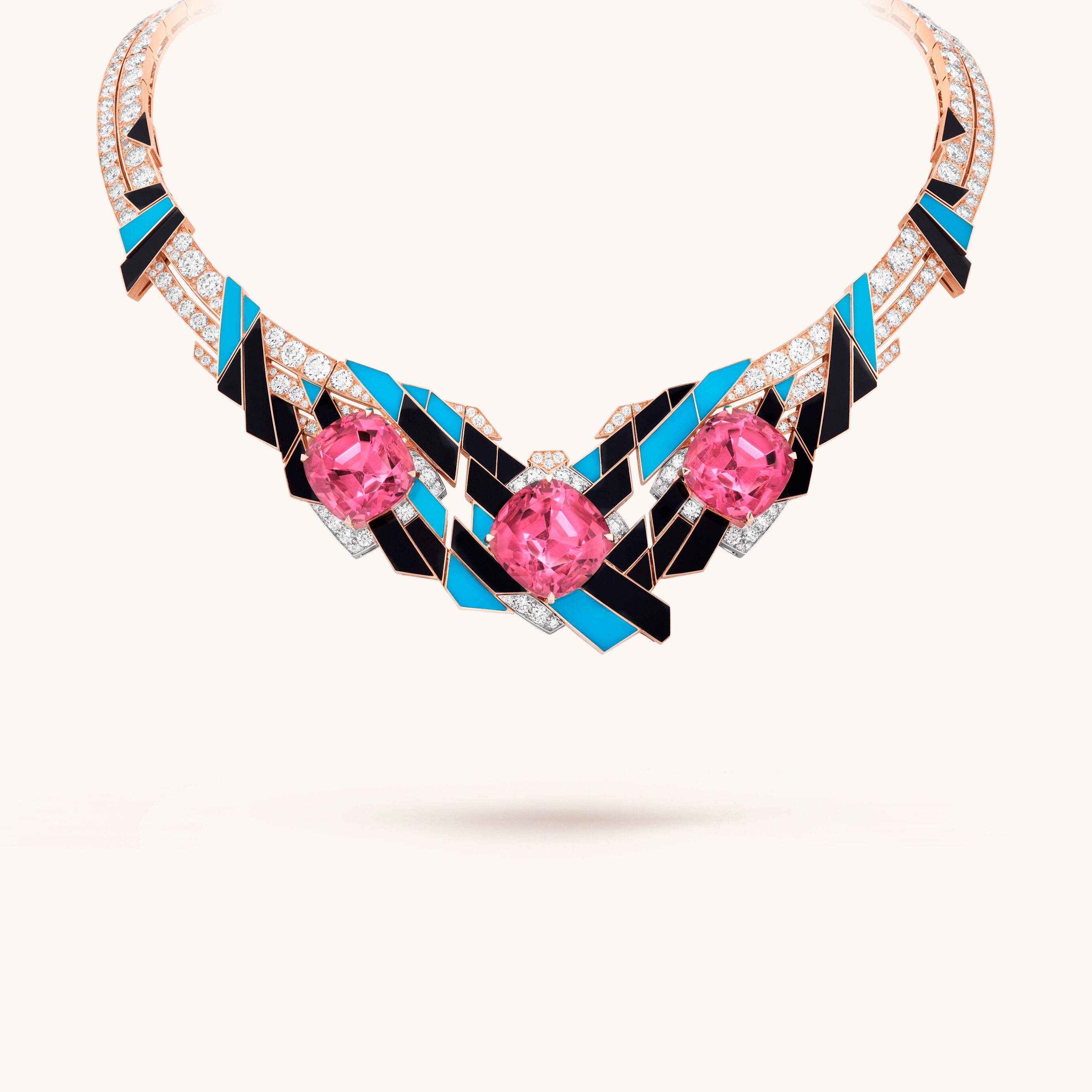 Collier Genre Puzzle, 1957. Gelbgold, Platin, Roségold, Saphire, Türkis, Diamanten. Van Cleef & Arpels