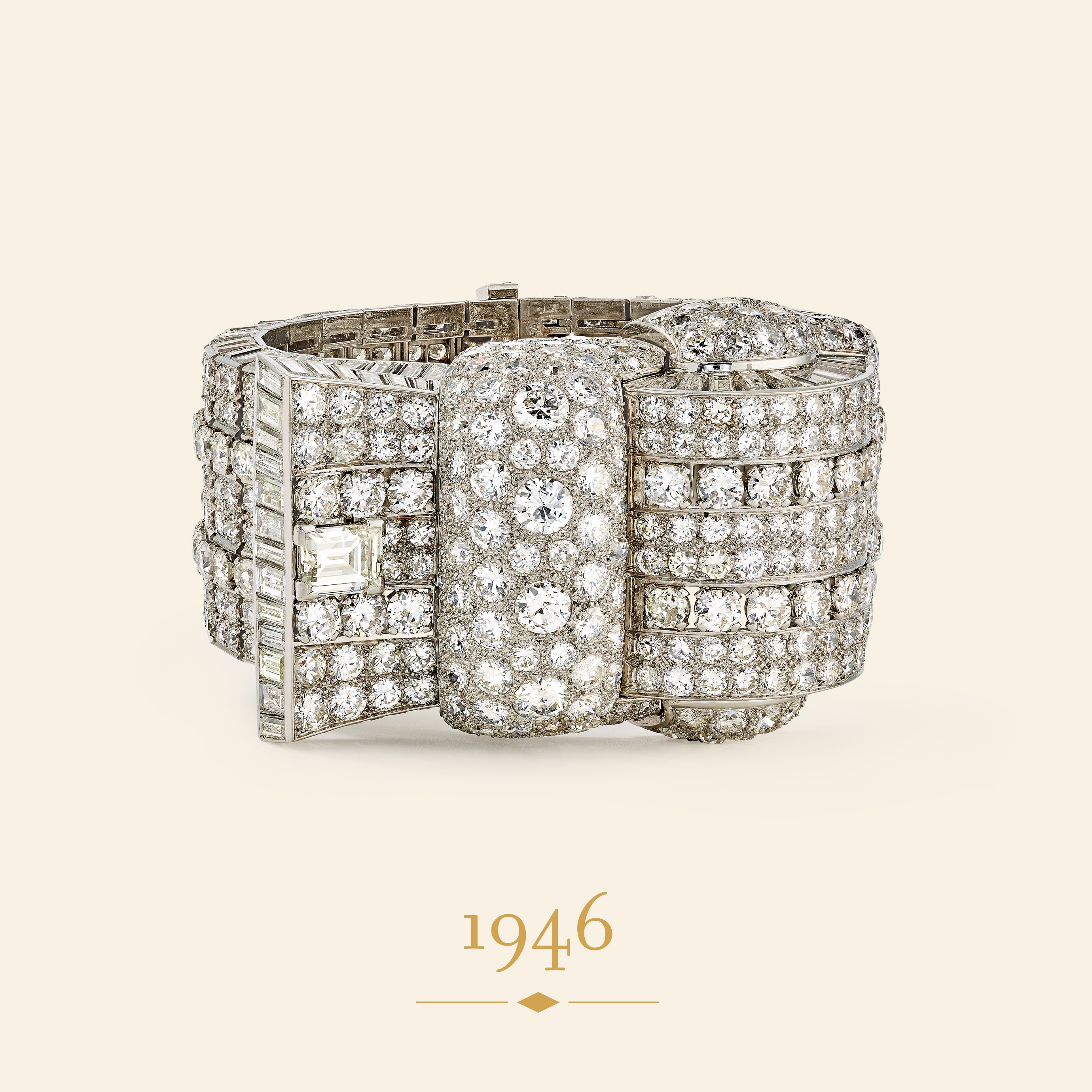 Bracelet, 1946. Platinum, white gold, diamonds. Van Cleef & Arpels collection.