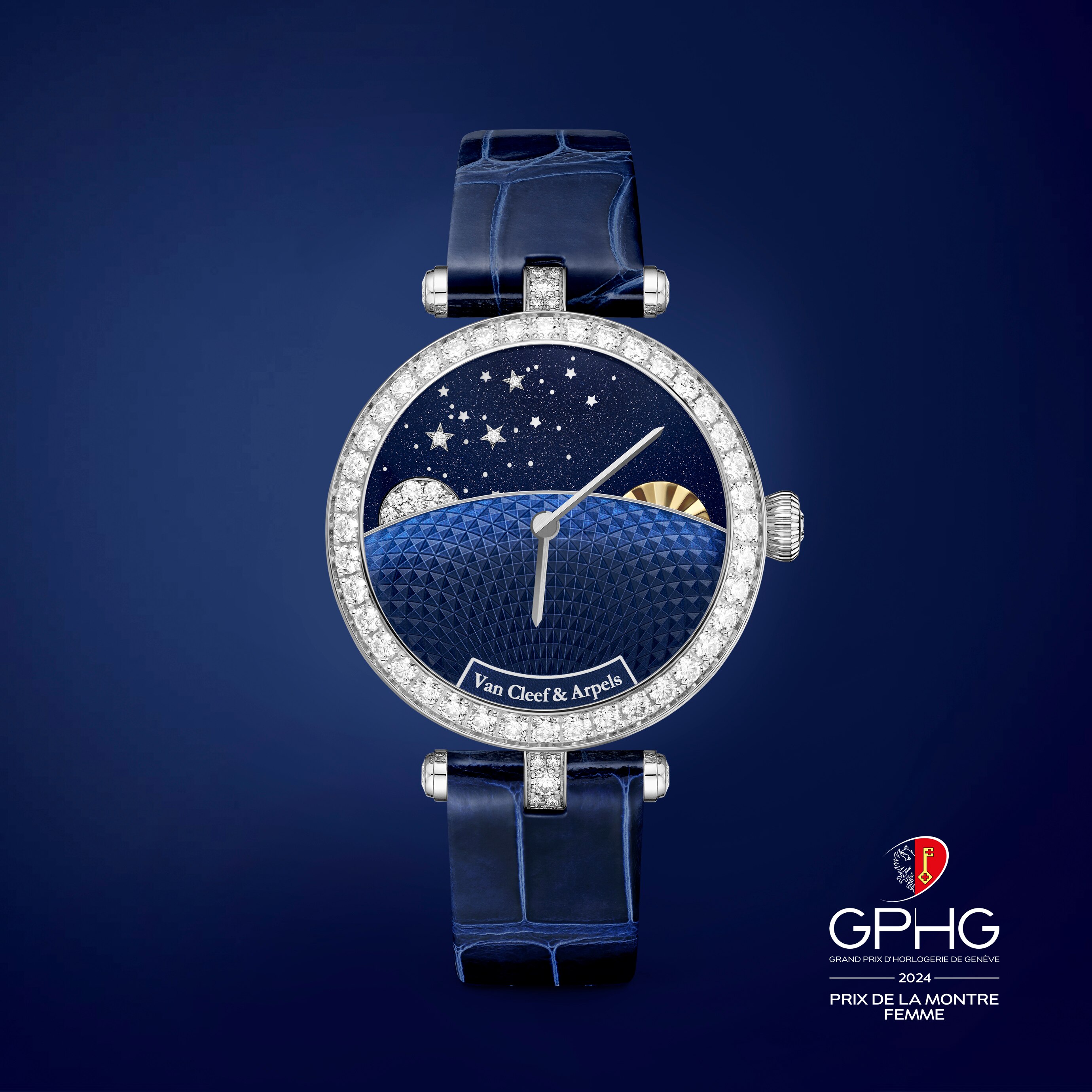 Montre Lady Jour Nuit, gagnante du prix de la Montre pour Femme au GPHG 2024, Van Cleef & Arpels.