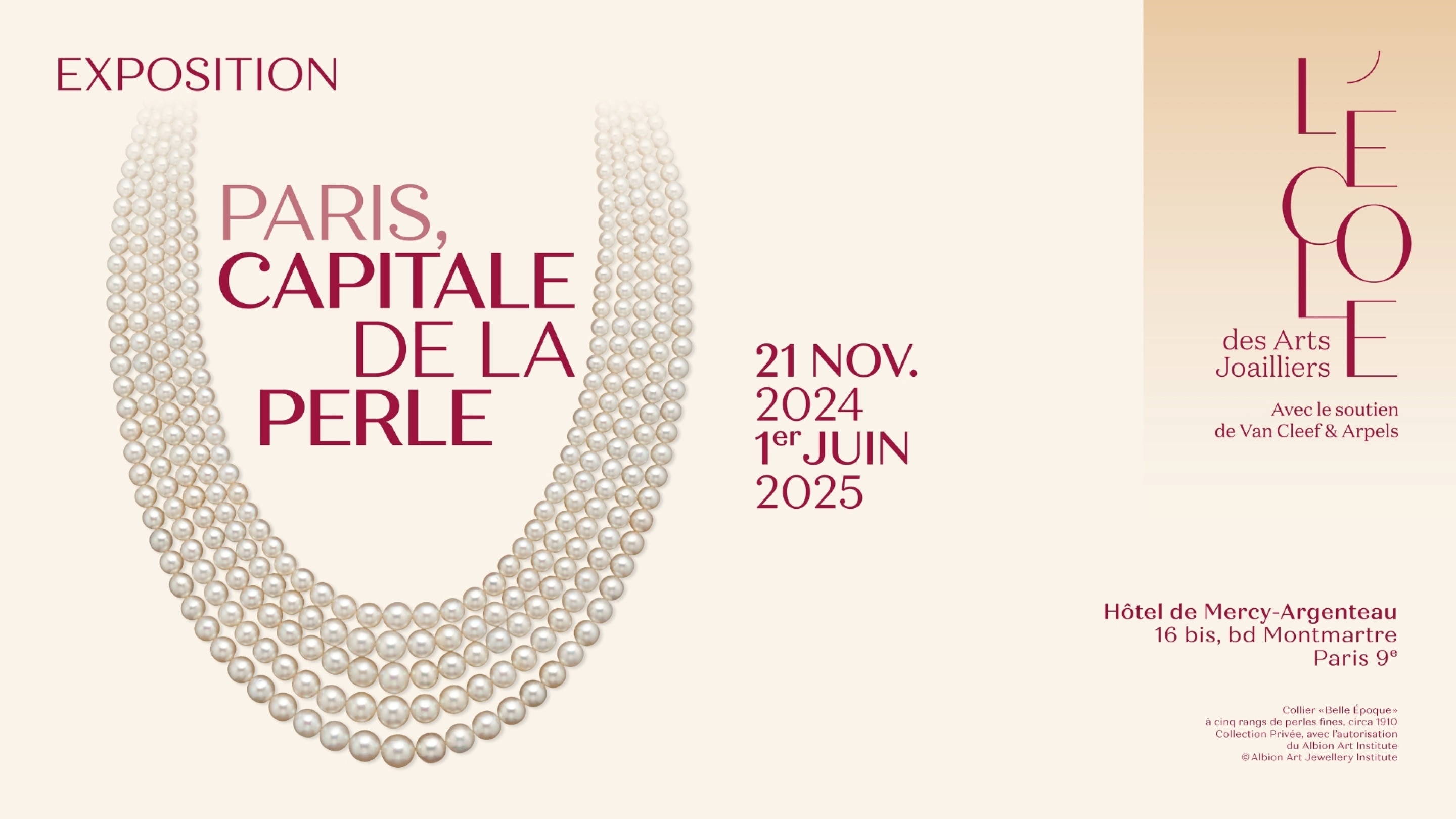 « Paris, Capitale de la Perle », une exposition de L'École des Arts Joailliers. Van Cleef & Arpels.