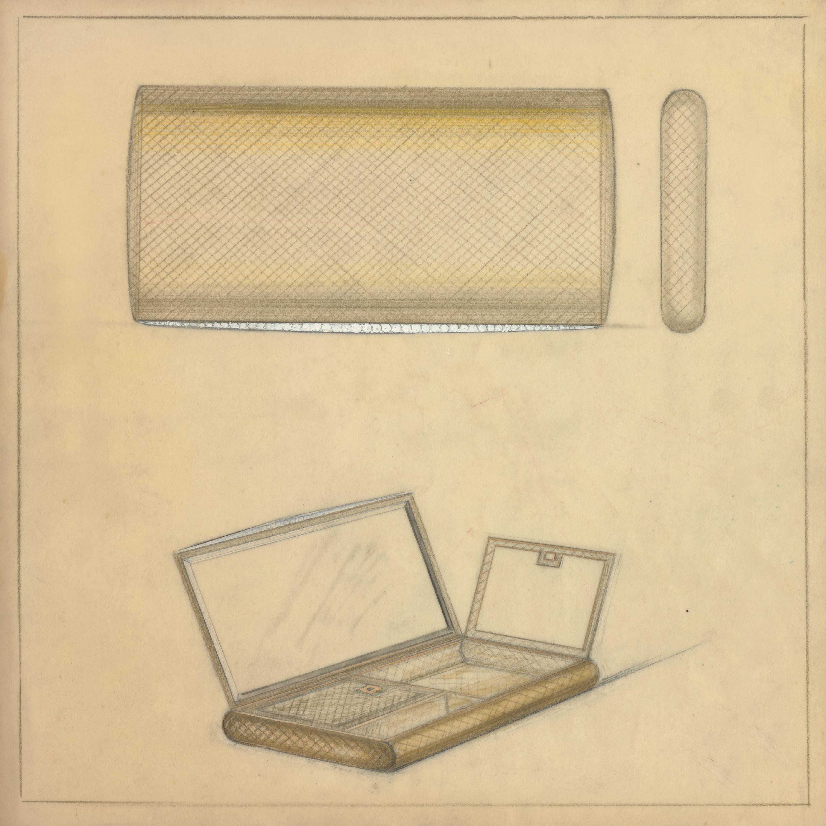 Drawing of a Minaudière, circa 1960. Van Cleef & Arpels Archives.
