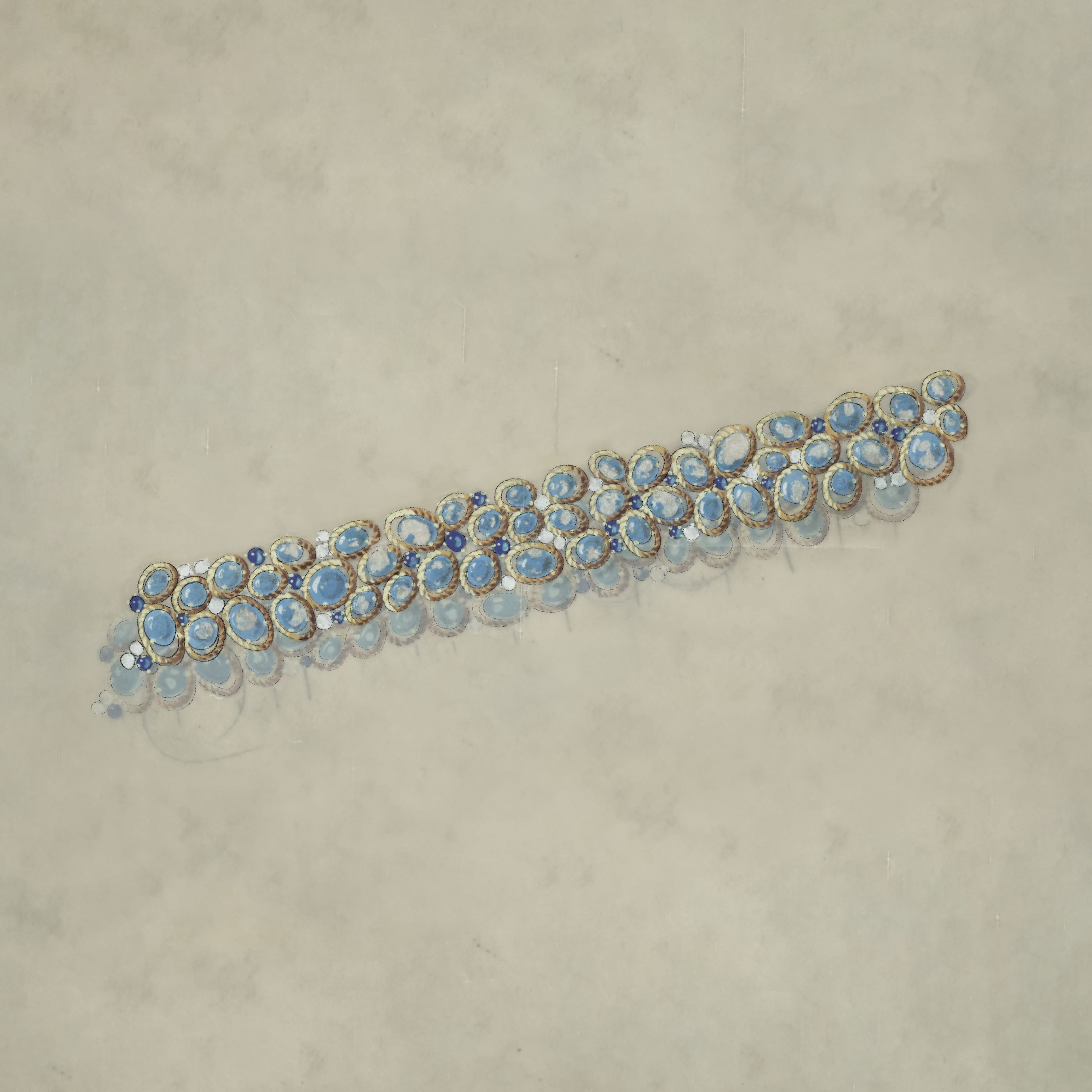 Drawing of a bracelet, circa 1950. Van Cleef & Arpels Archives.