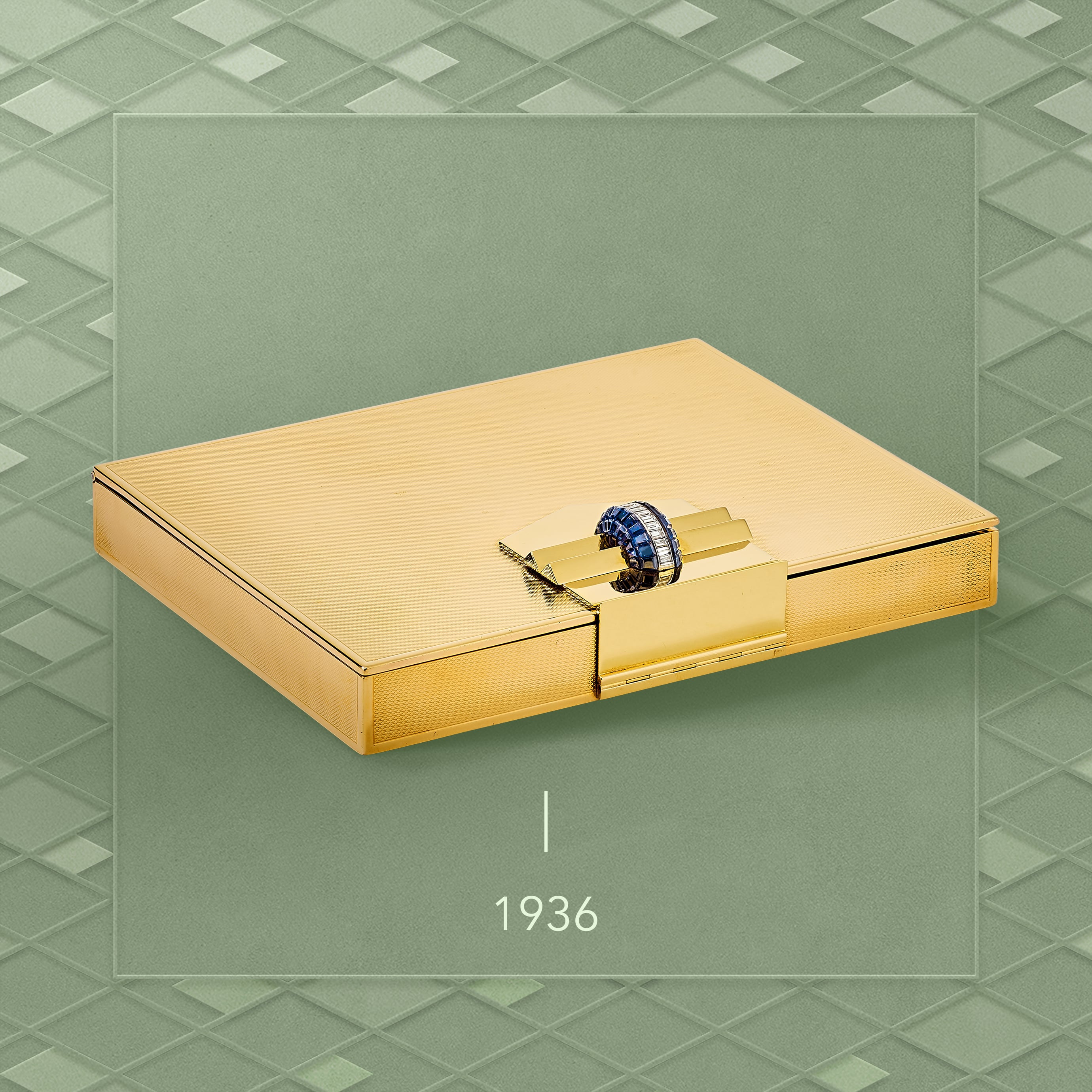 Minaudière, 1936, yellow gold, sapphires, diamonds. Van Cleef & Arpels collection