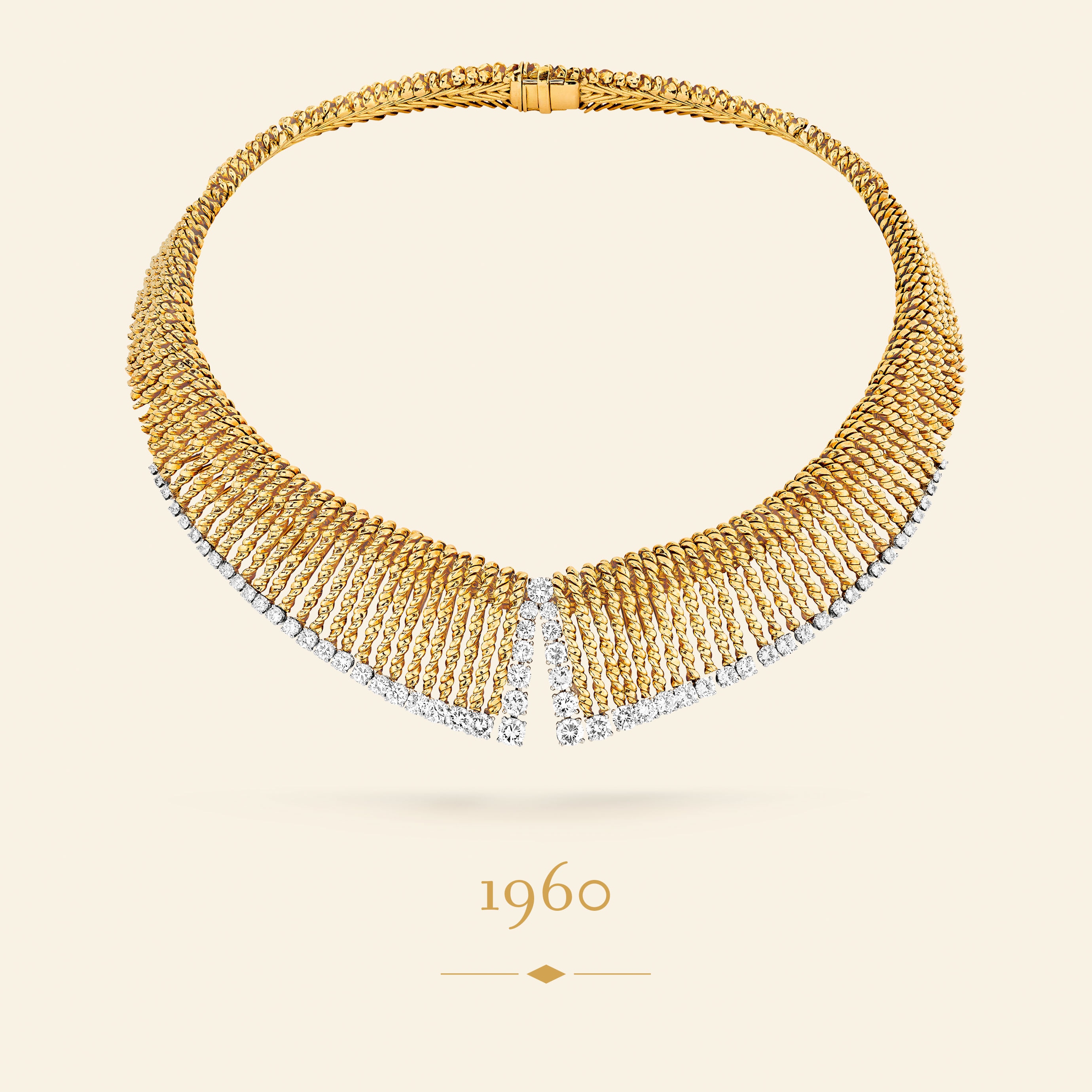Collar Bretzel, 1960. Oro amarillo, platino, diamantes. Colección Van Cleef & Arpels.