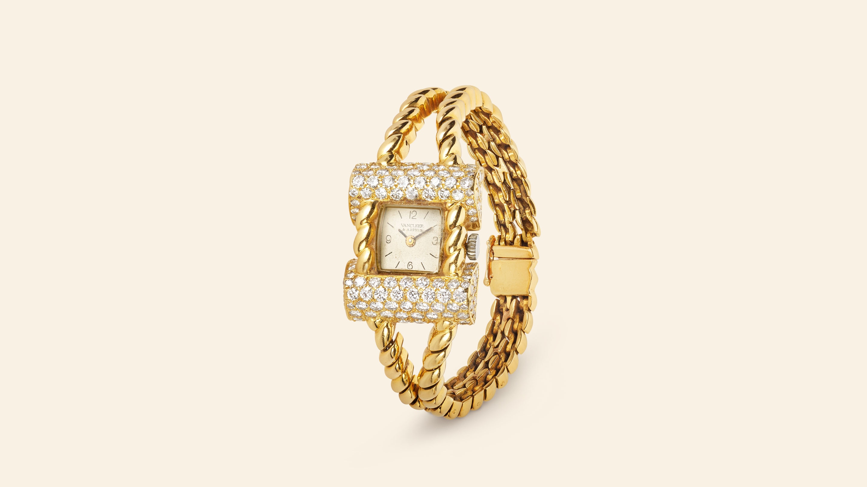 Reloj de pulsera, 1959. Oro amarillo, diamantes. Colección Van Cleef & Arpels.
