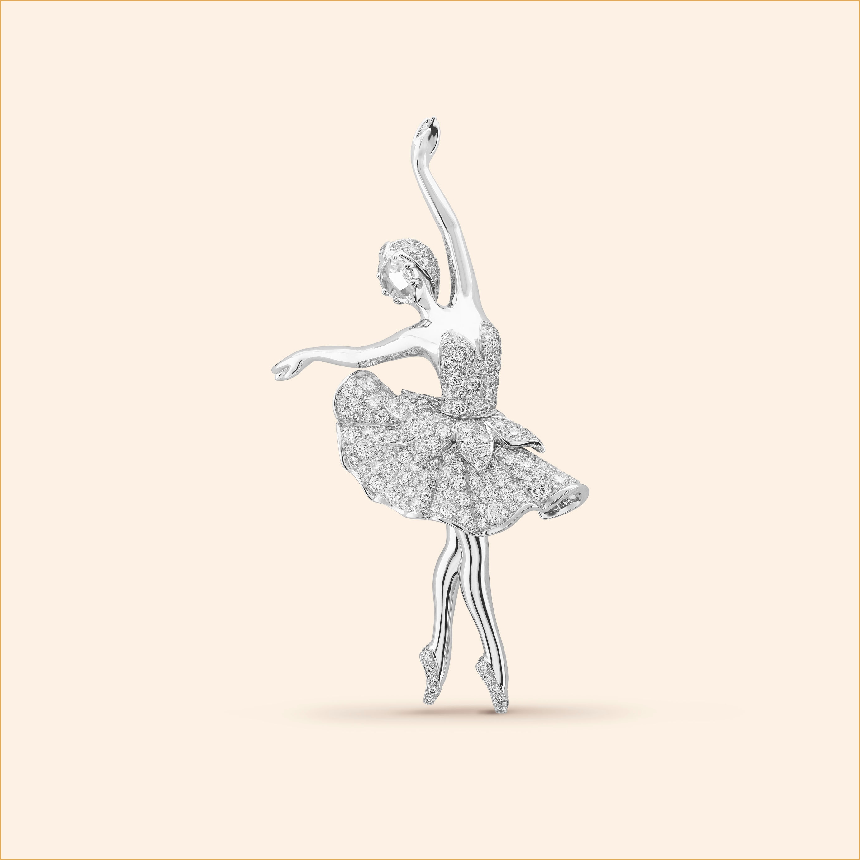 Ballerine blanche clip, circa 2014 White gold, diamonds Private collection
