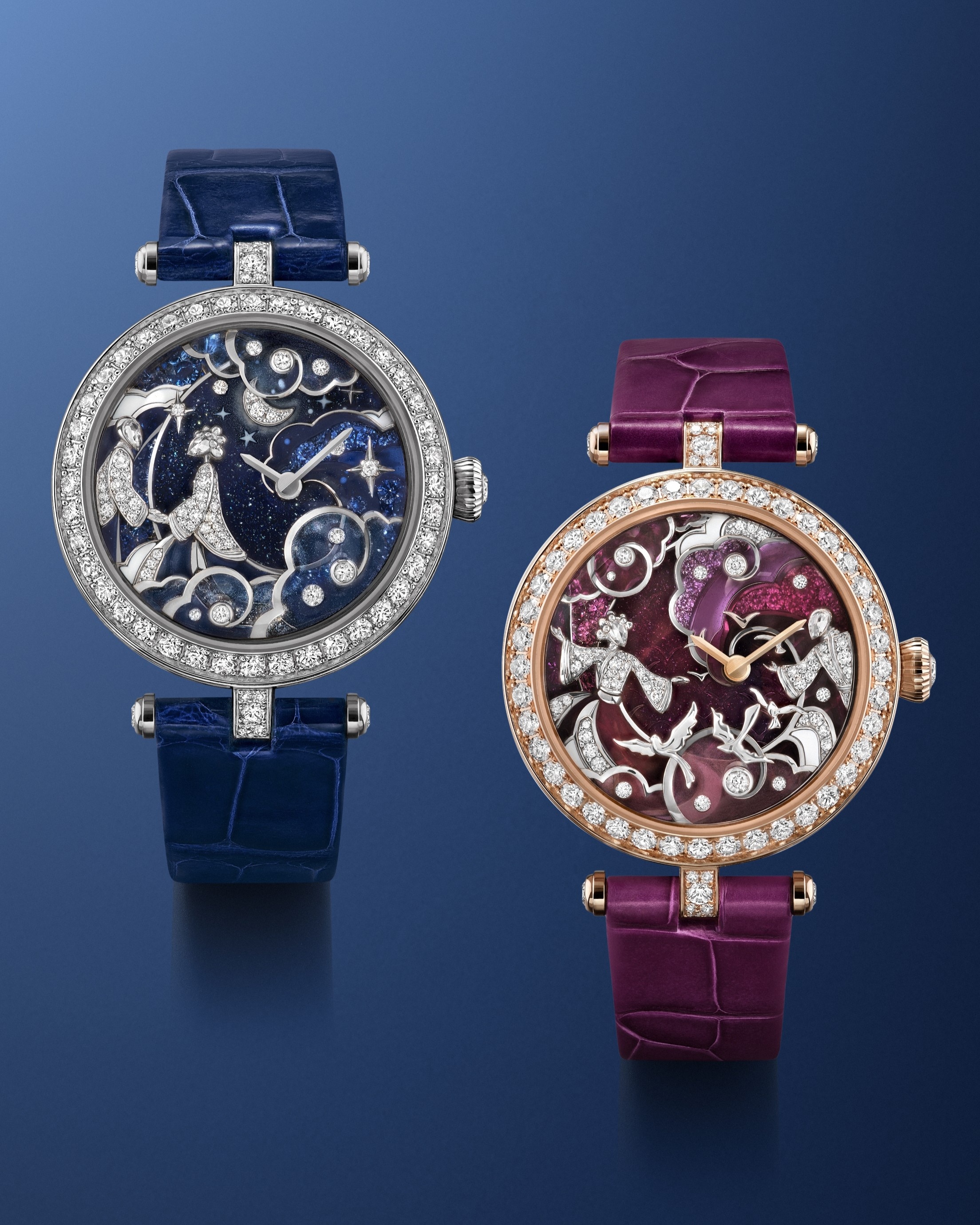 レディ ランコントル セレスト ウォッチとレディ ルトロヴァイユ セレスト ウォッチ。エクストラオーディナリー ダイヤル™ コレクション、ヴァン クリーフ＆アーペル。