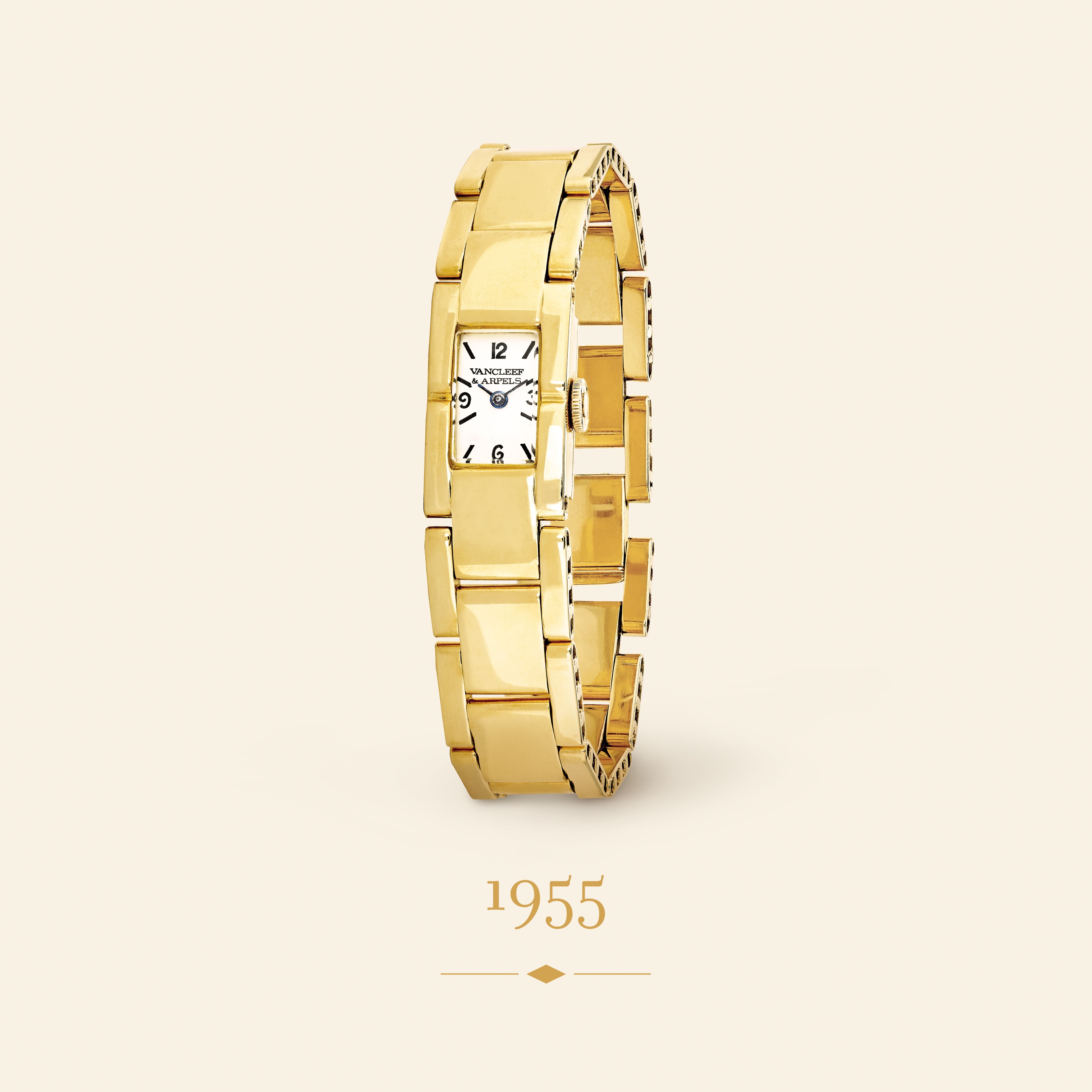 Wristwatch, 1955. Yellow gold. Van Cleef & Arpels Collection.