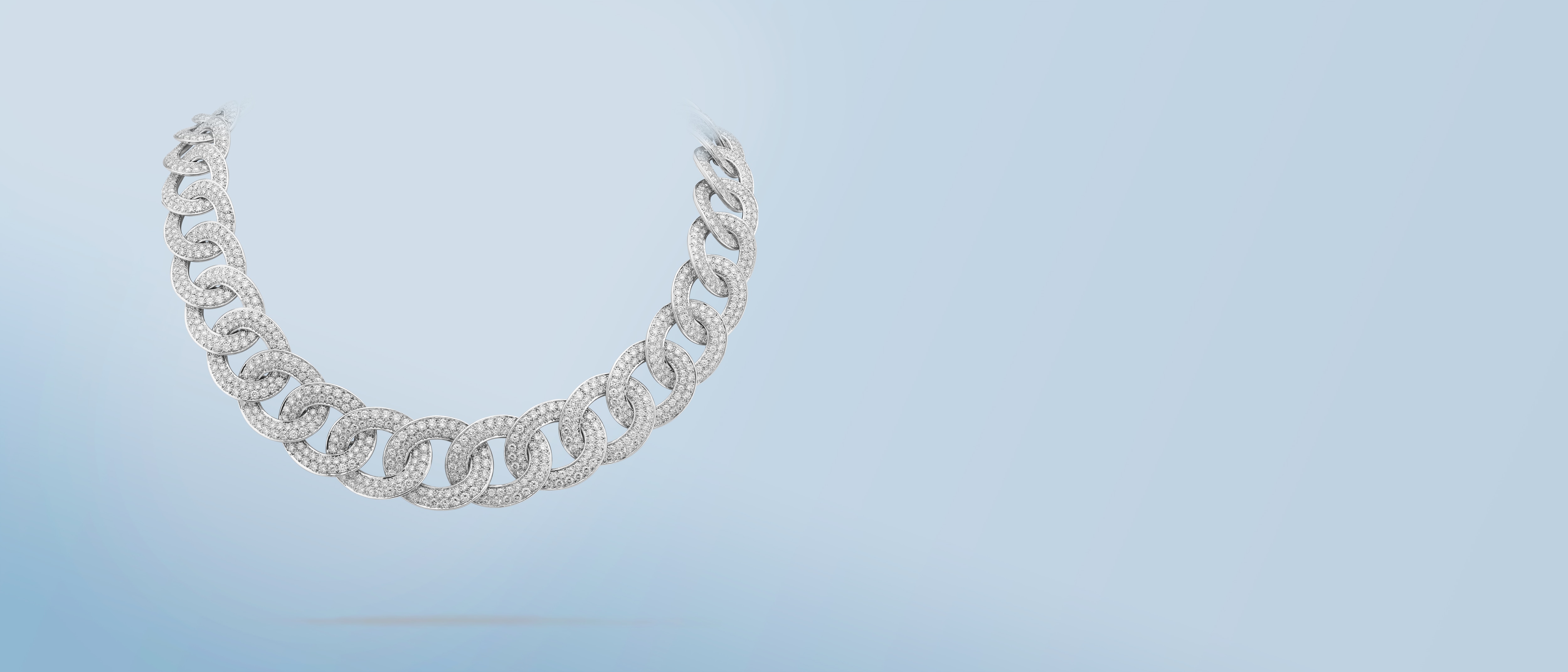 Olympia necklace, White gold, diamonds, Olympia collection, cover, Van Cleef & Arpels