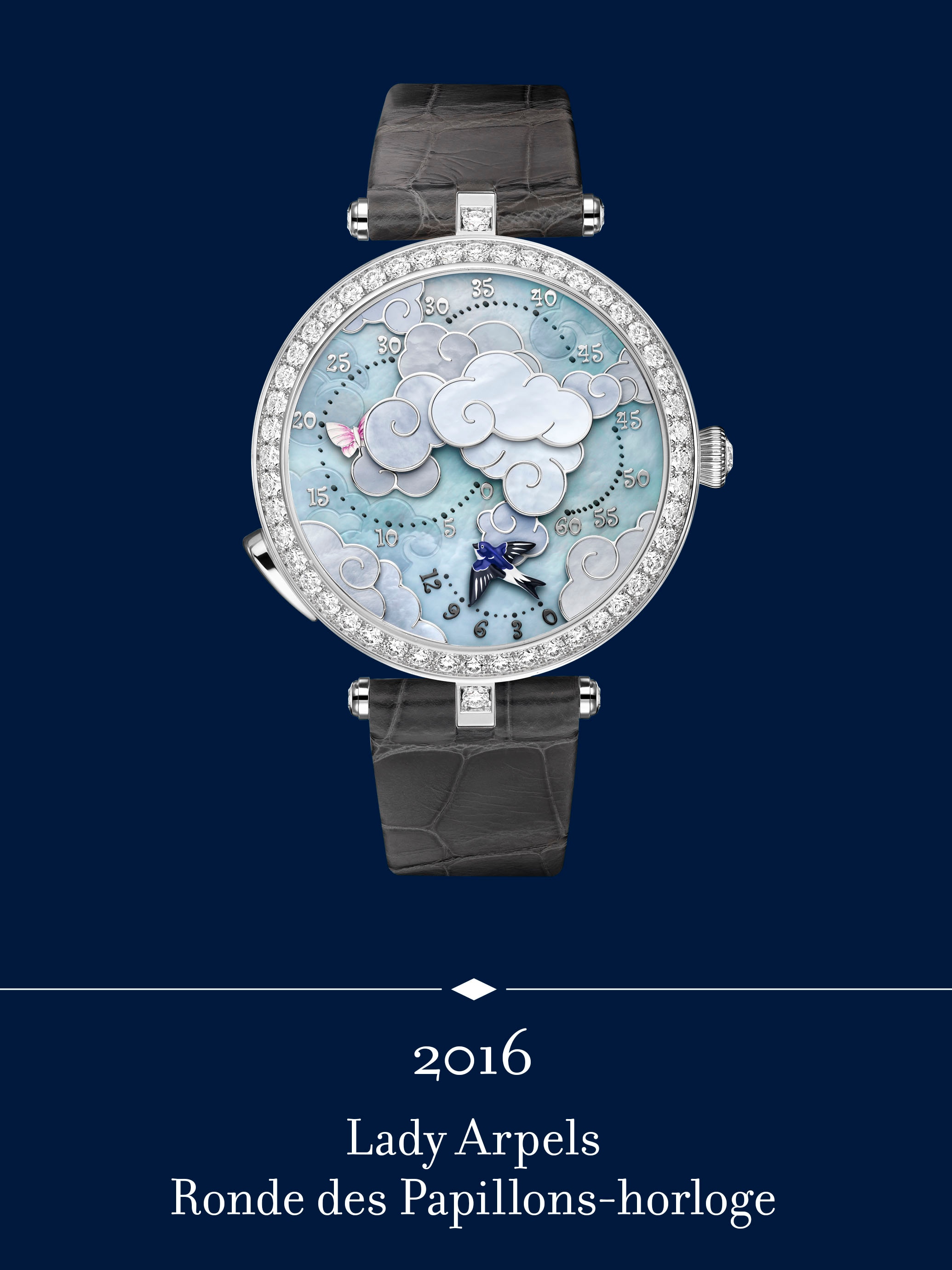 Lady Arpels Ronde des Papillons-horloge. Van Cleef & Arpels.