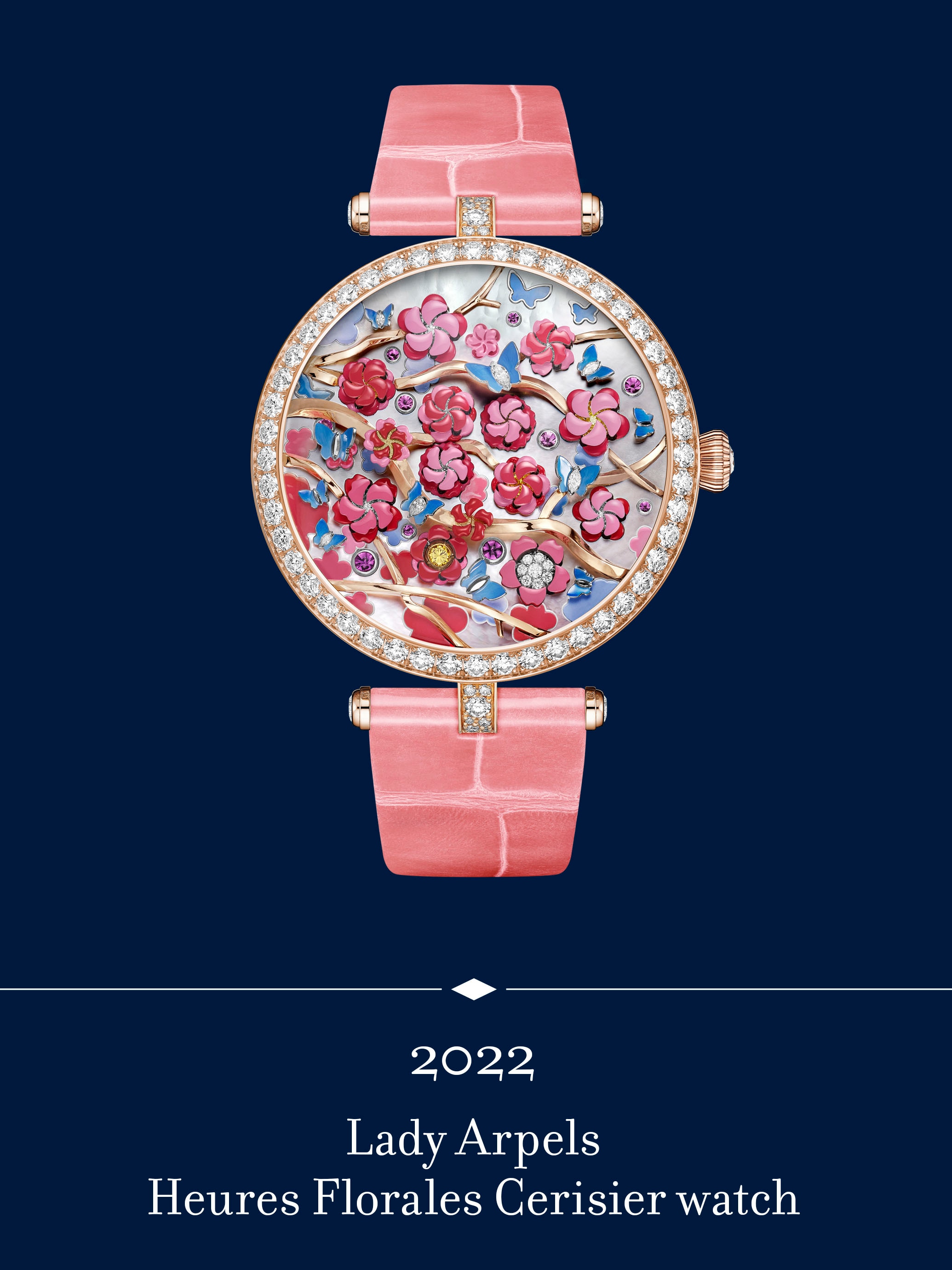 Lady Arpels Heures Florales Cerisier watch. Van Cleef & Arpels.