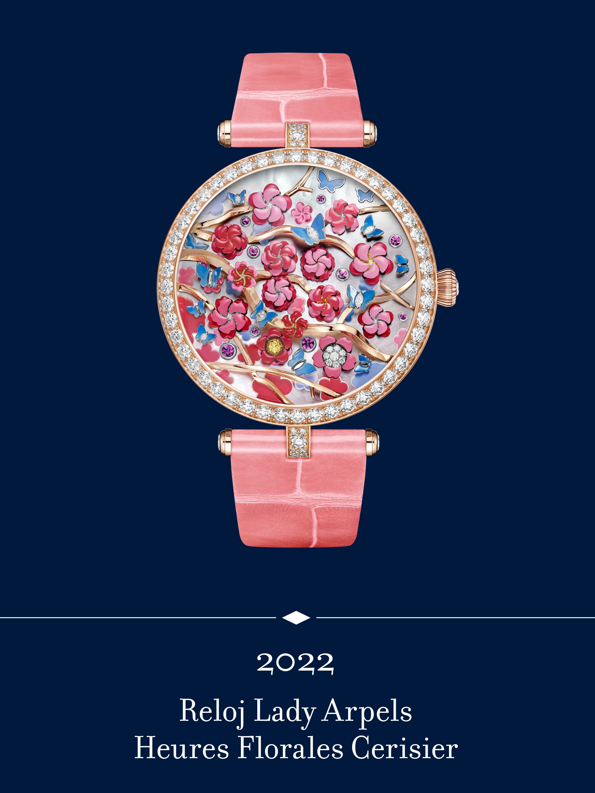 Reloj Lady Arpels Heures Florales Cerisier. Van Cleef & Arpels.