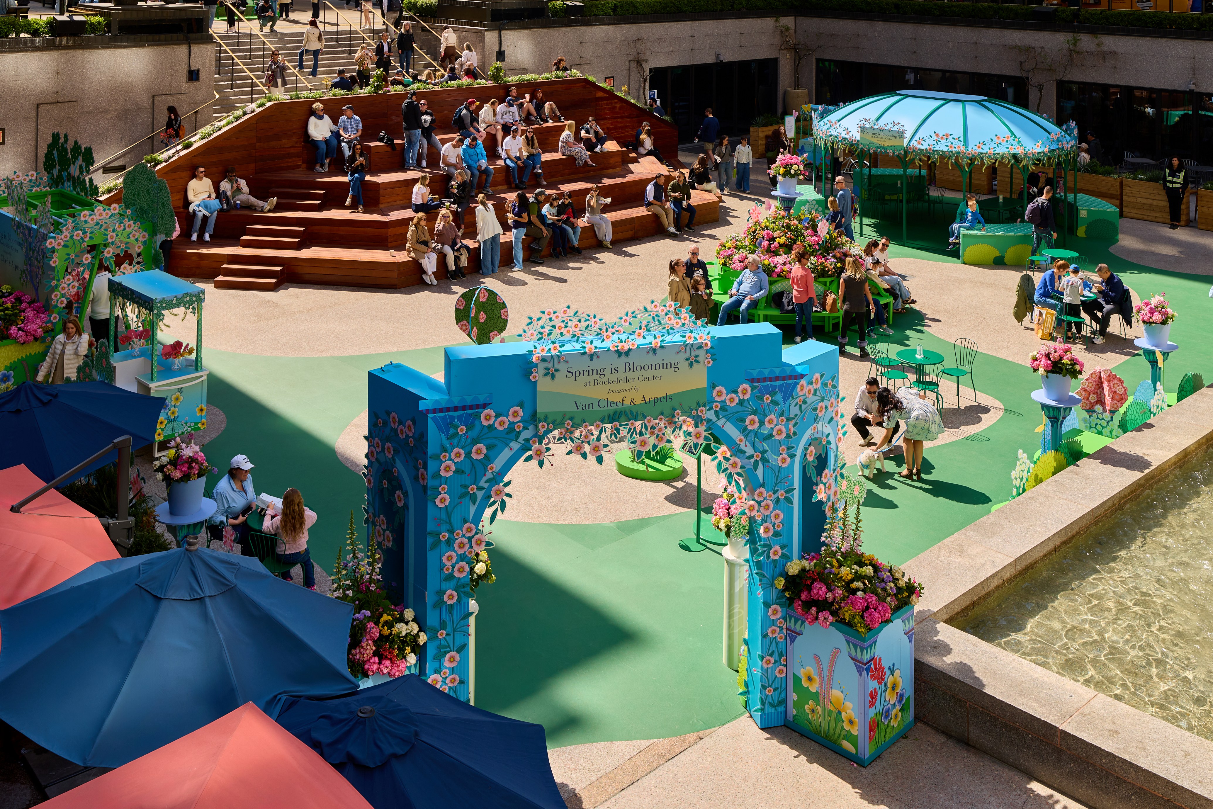 Spring is blooming at Rockefeller Center, Van Cleef & Arpels.