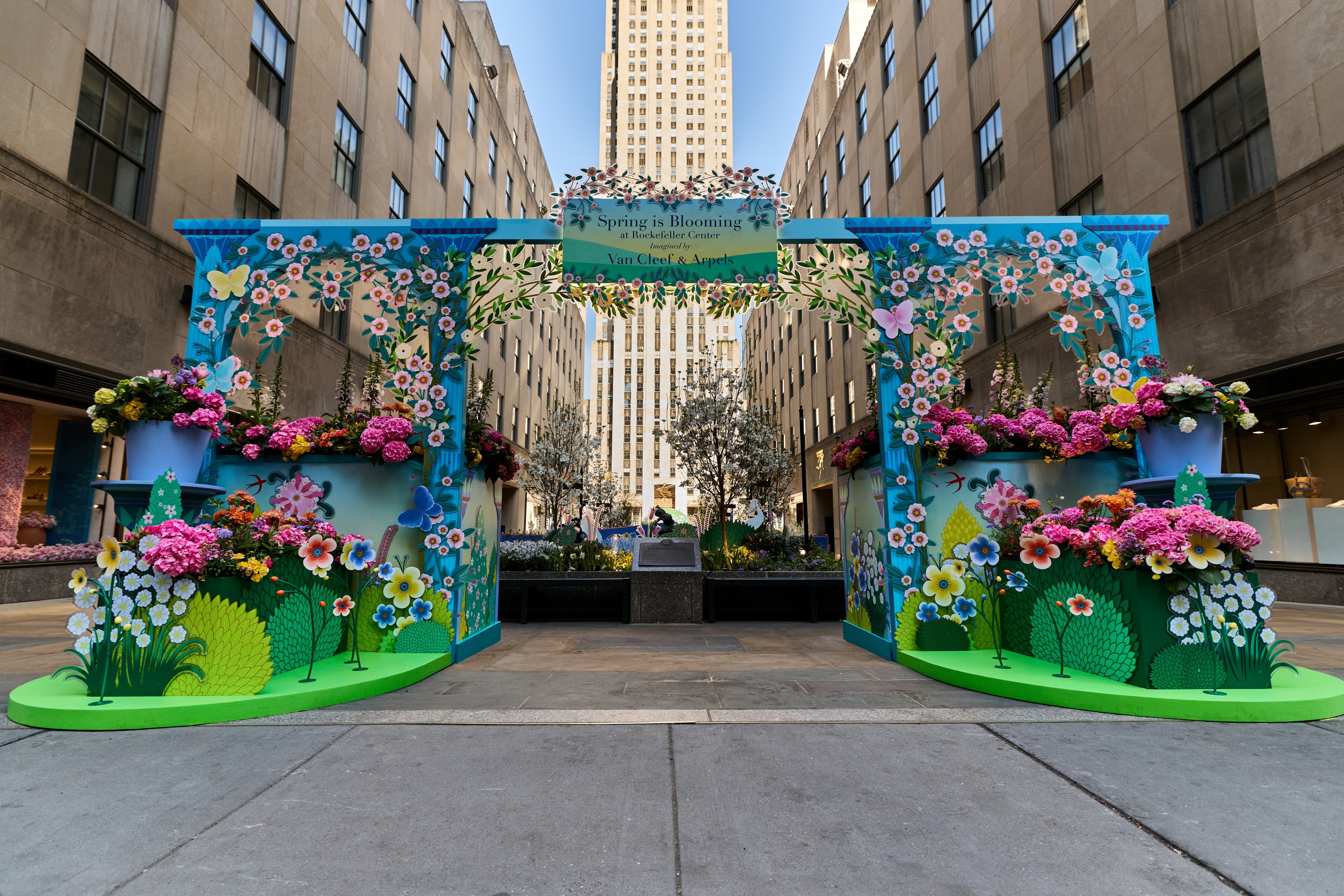 Spring is blooming at Rockefeller Center, Van Cleef & Arpels.