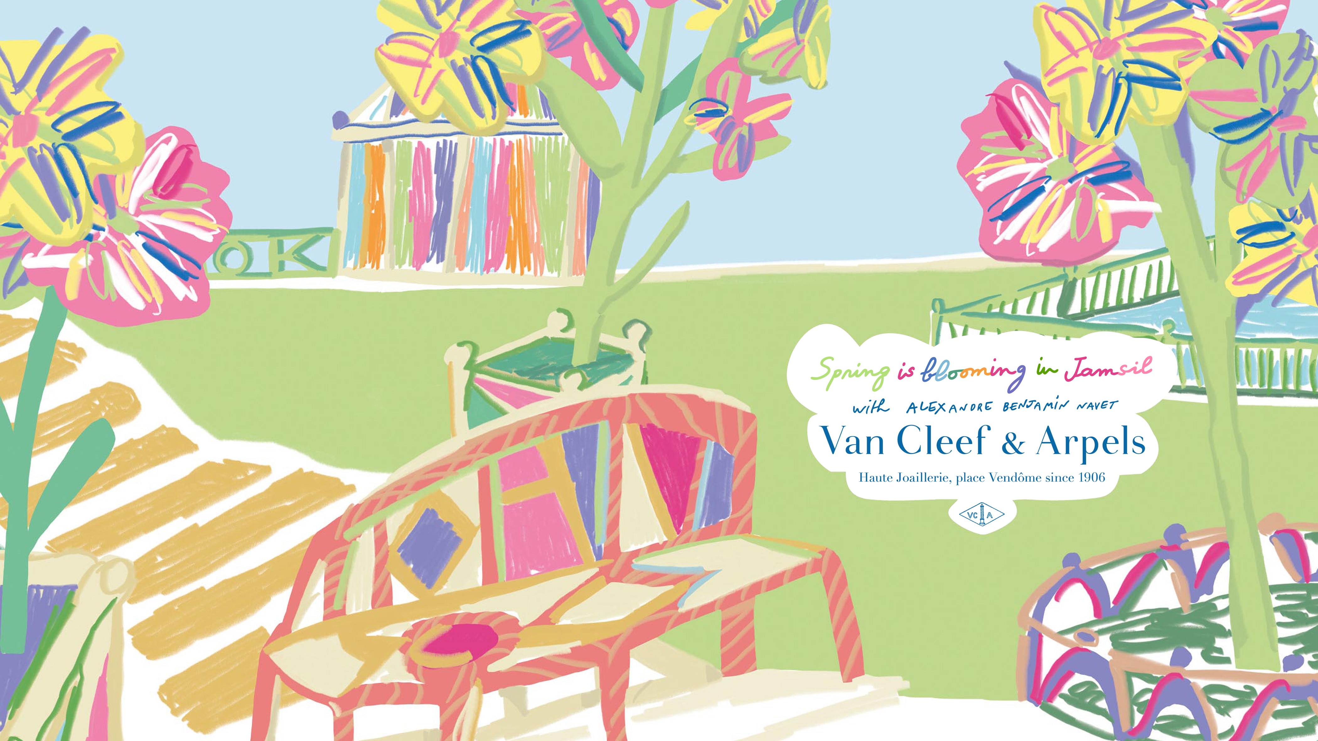 Van Cleef & Arpels celebrates spring in Jamsil, Seoul. Van Cleef & Arpels.