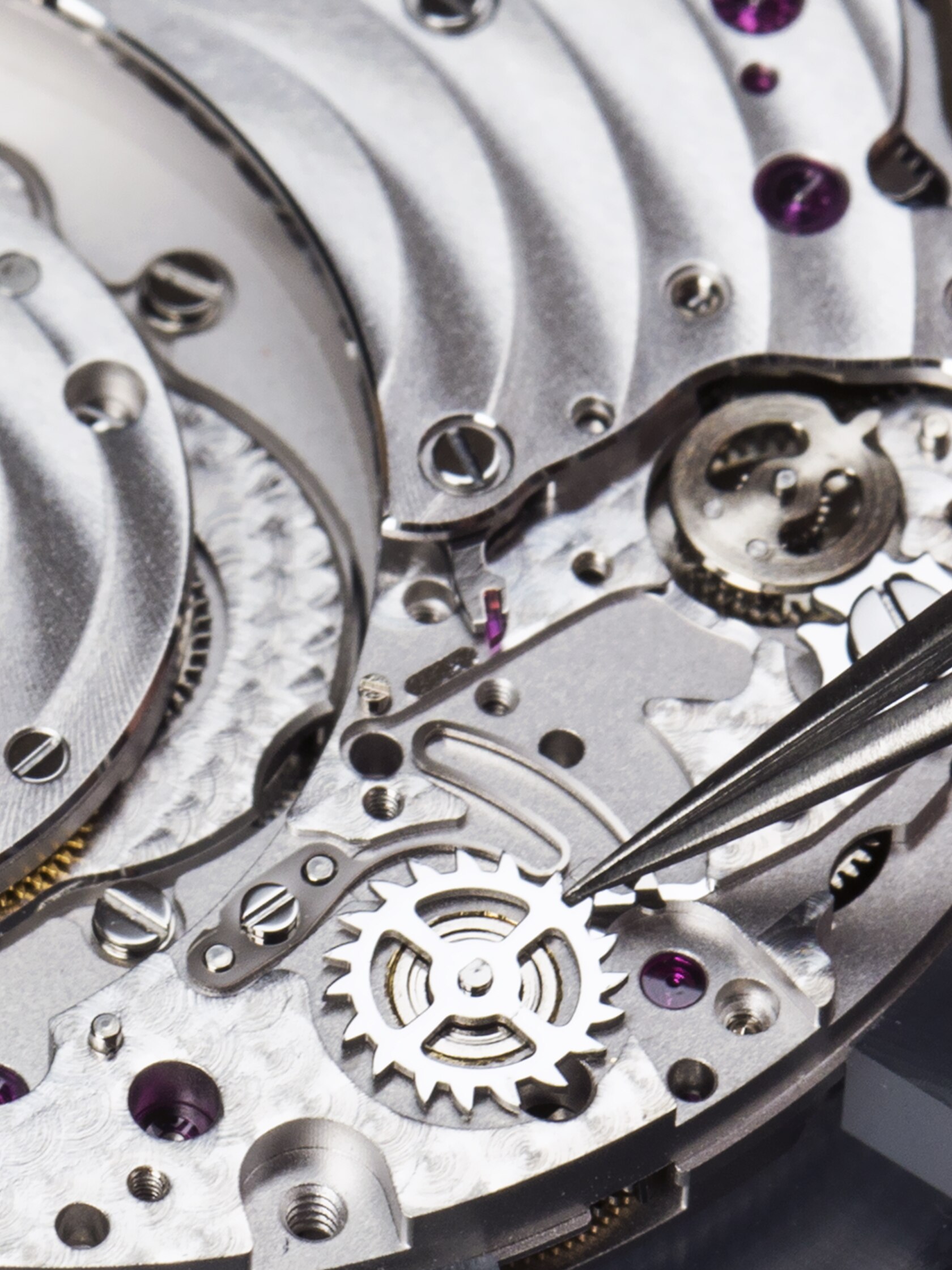 Assembly of the mechanism of the Lady Arpels Papillon Automate watch. Van Cleef & Arpels