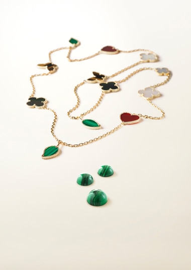 Malachite cabochons / Lucky Alhambra long necklace - Van Cleef & Arpels