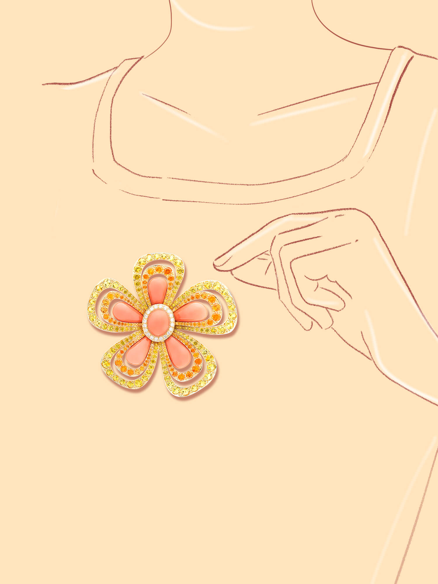 Aurore orange clip, 2013 - Van Cleef & Arpels