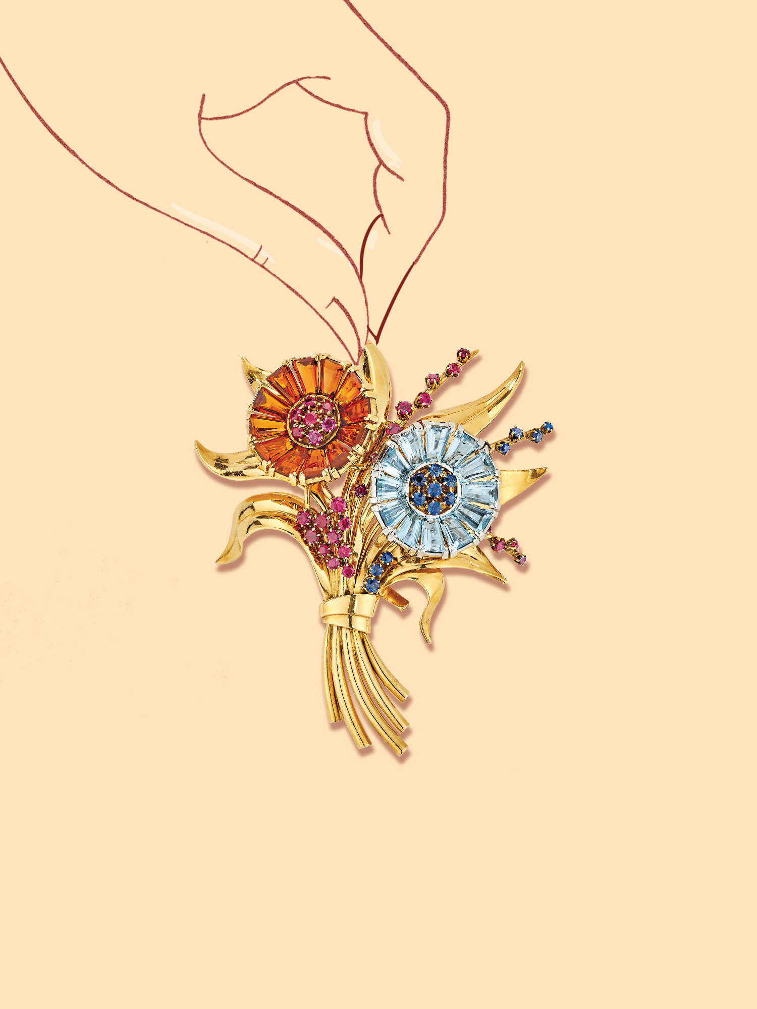 Flower Bouquet clip, 1938 - Van Cleef & Arpels