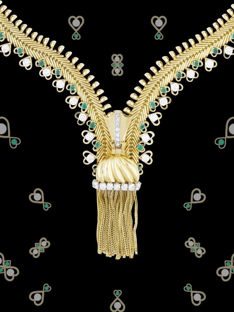 Zip necklace transformable into a bracelet, 1955 - Van Cleef & Arpels