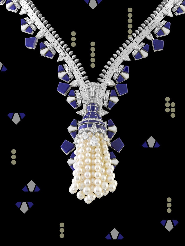 Zip Art Déco necklace transformable into a bracelet, 2010 - Van Cleef & Arpels