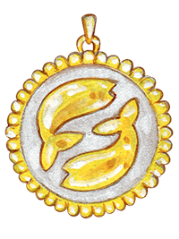 Pisces吊坠设计图,约1990年 - Van Cleef & Arpels