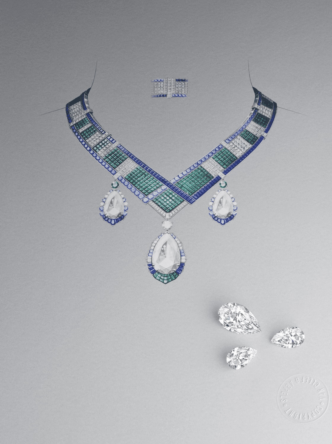 Van Cleef & Arpels ジュエリーボックスライトグリーン3セット Van Cleef & Arpels ジュエリーボックスライトグリーン3セット