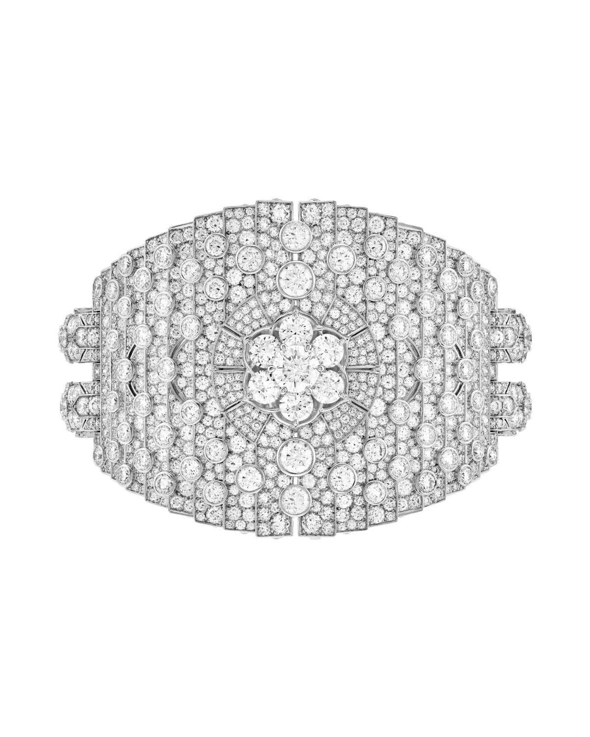 Floraison de diamants手鐲。白K金,鑽石。Legend of diamonds,White diamond variations系列,Van Cleef & Arpels梵克雅寶。 - Van Cleef & Arpels