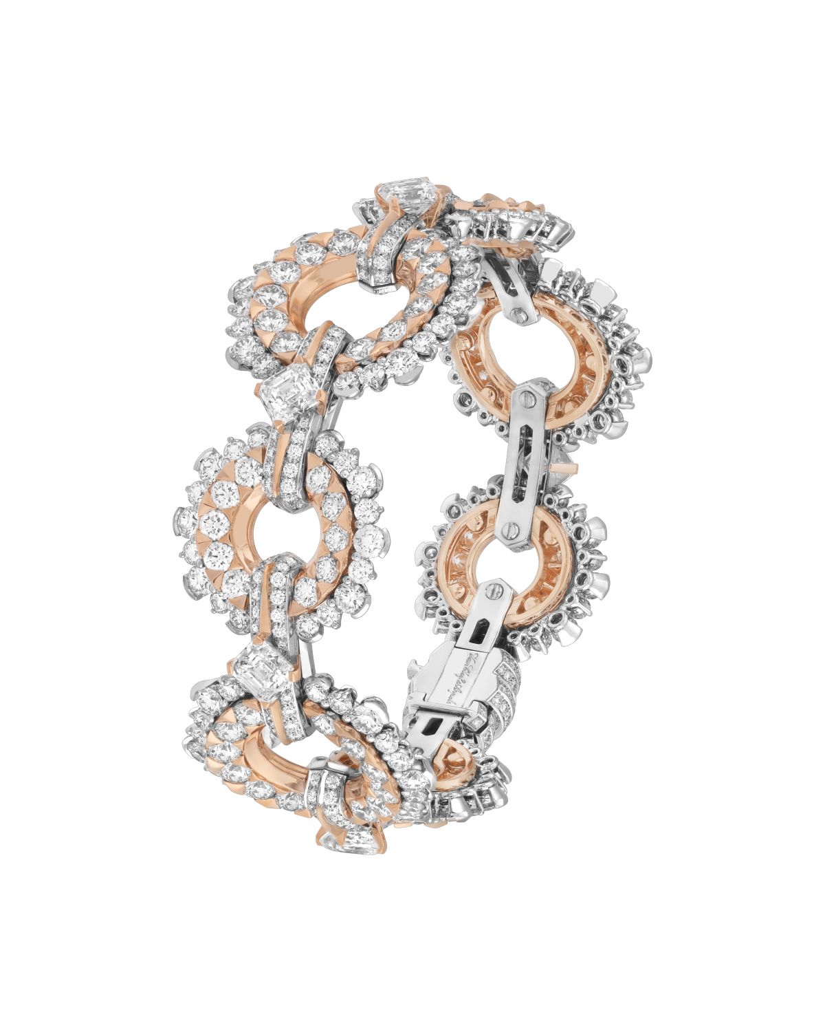 Frost flower手鐲。白K金,玫瑰金,鑽石。Legend of diamonds,White diamond variations系列,Van Cleef & Arpels梵克雅寶。 - Van Cleef & Arpels